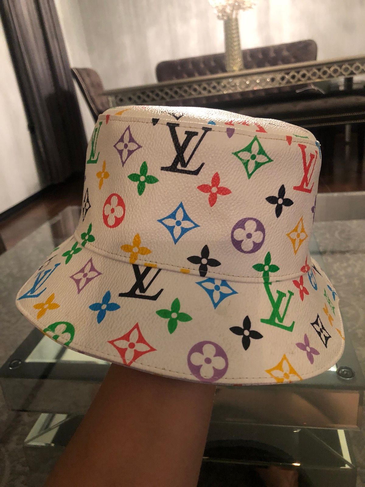 Louis Vuitton Bucket Hat White - For Sale on 1stDibs  white louis vuitton  bucket hat, lv bucket hat white, louis vuitton vissershoed