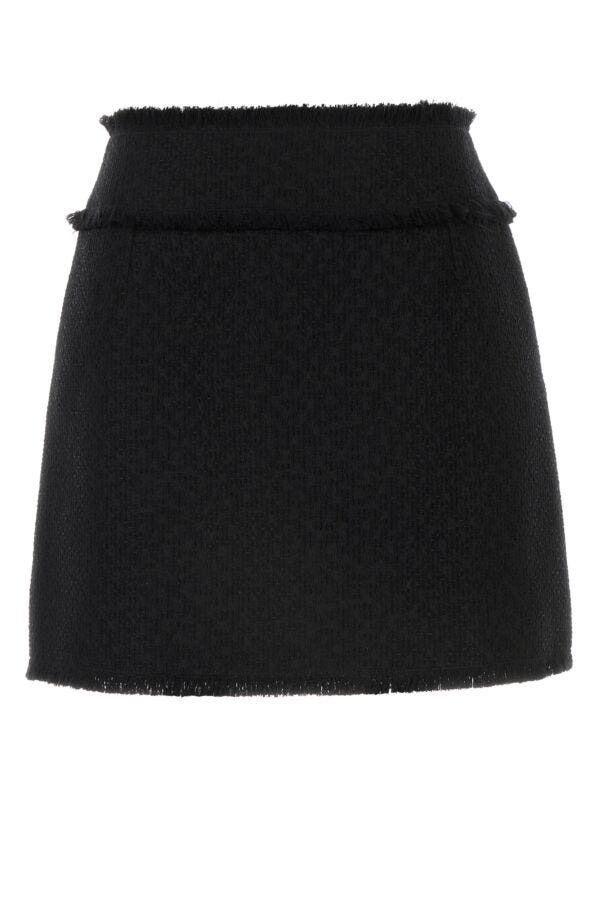 Dolce & Gabbana Black Tweed Mini Skirt Size 27" / US 4 / IT 40 - 3 Thumbnail