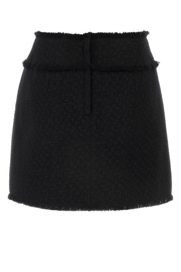 Dolce & Gabbana Black Tweed Mini Skirt Size 27" / US 4 / IT 40 - 4 Thumbnail