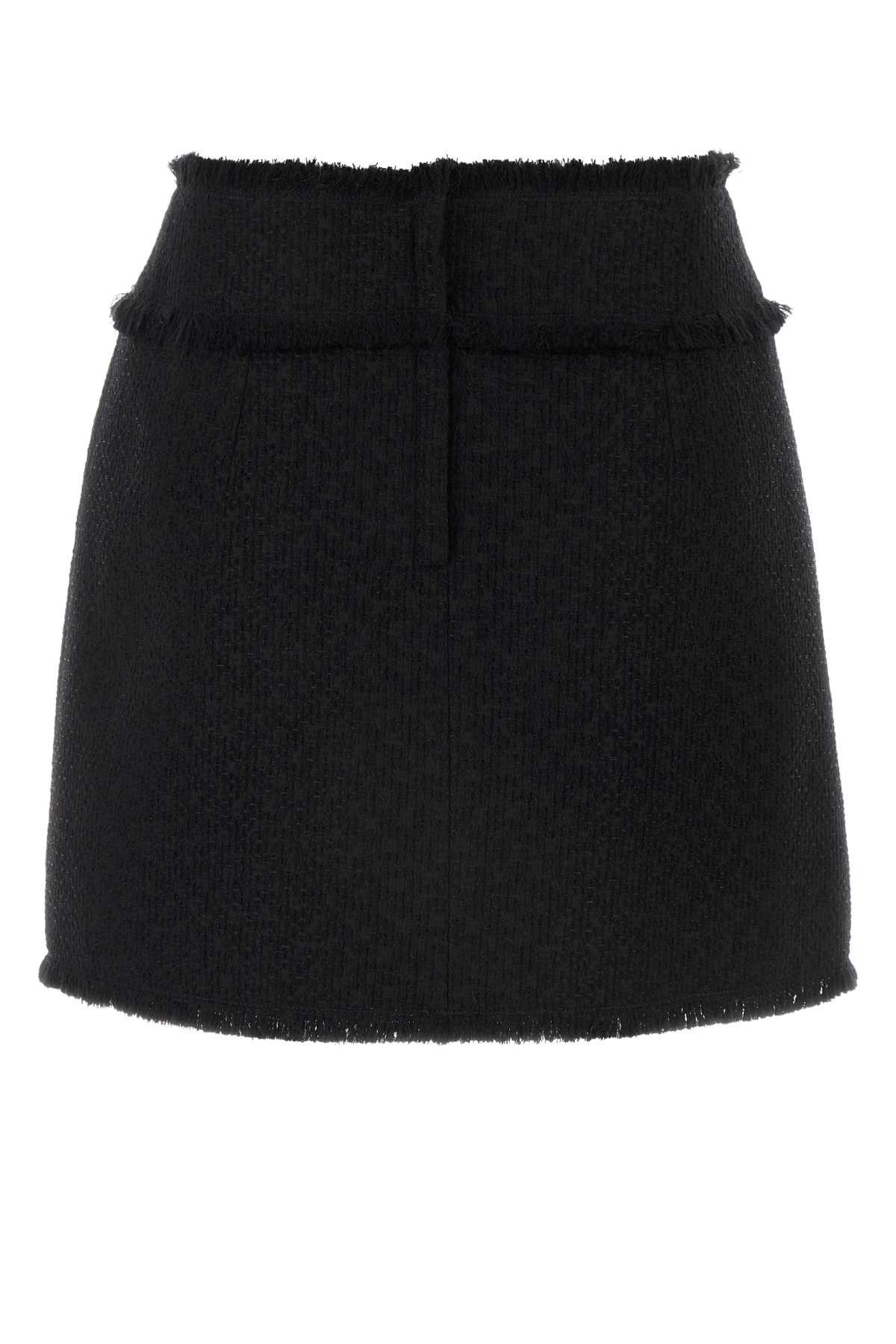 Dolce & Gabbana Black Tweed Mini Skirt Size 27" / US 4 / IT 40 - 2 Thumbnail
