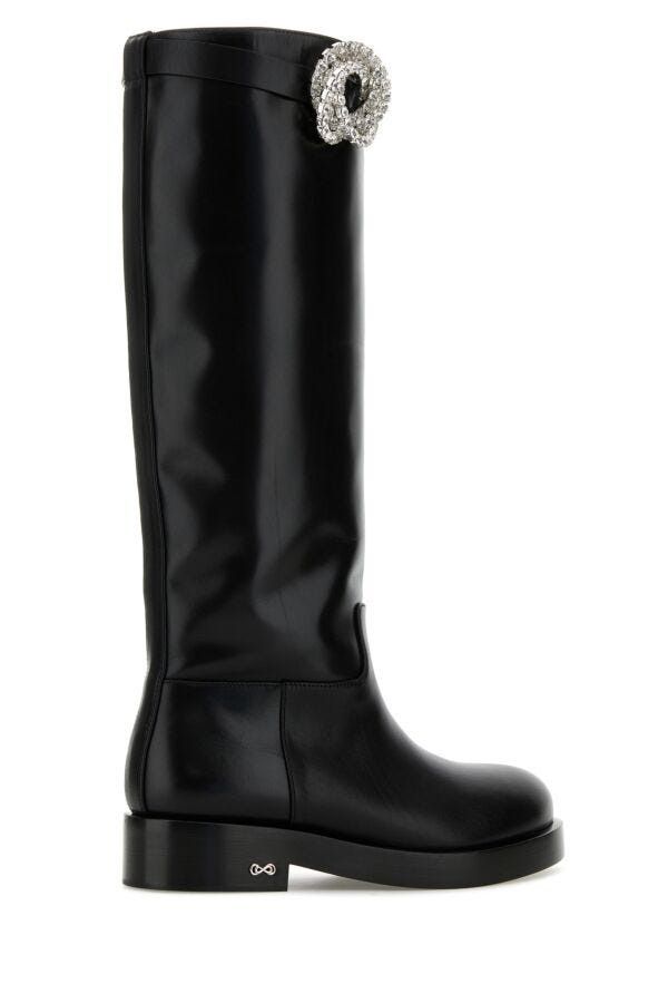 MACH & MACH Black Leather Galaxy Riding Boots Size US 6 / IT 36 - 5 Thumbnail