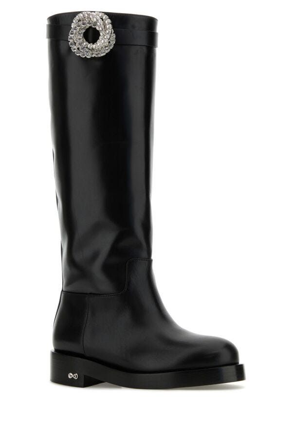 MACH & MACH Black Leather Galaxy Riding Boots Size US 7.5 / IT 37.5 - 4 Thumbnail