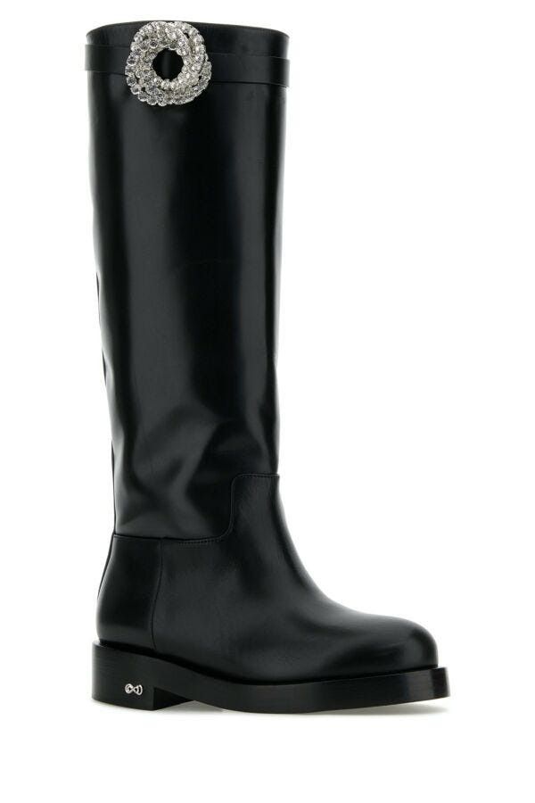 MACH & MACH Black Leather Galaxy Riding Boots Size US 9 / IT 39 - 4 Thumbnail