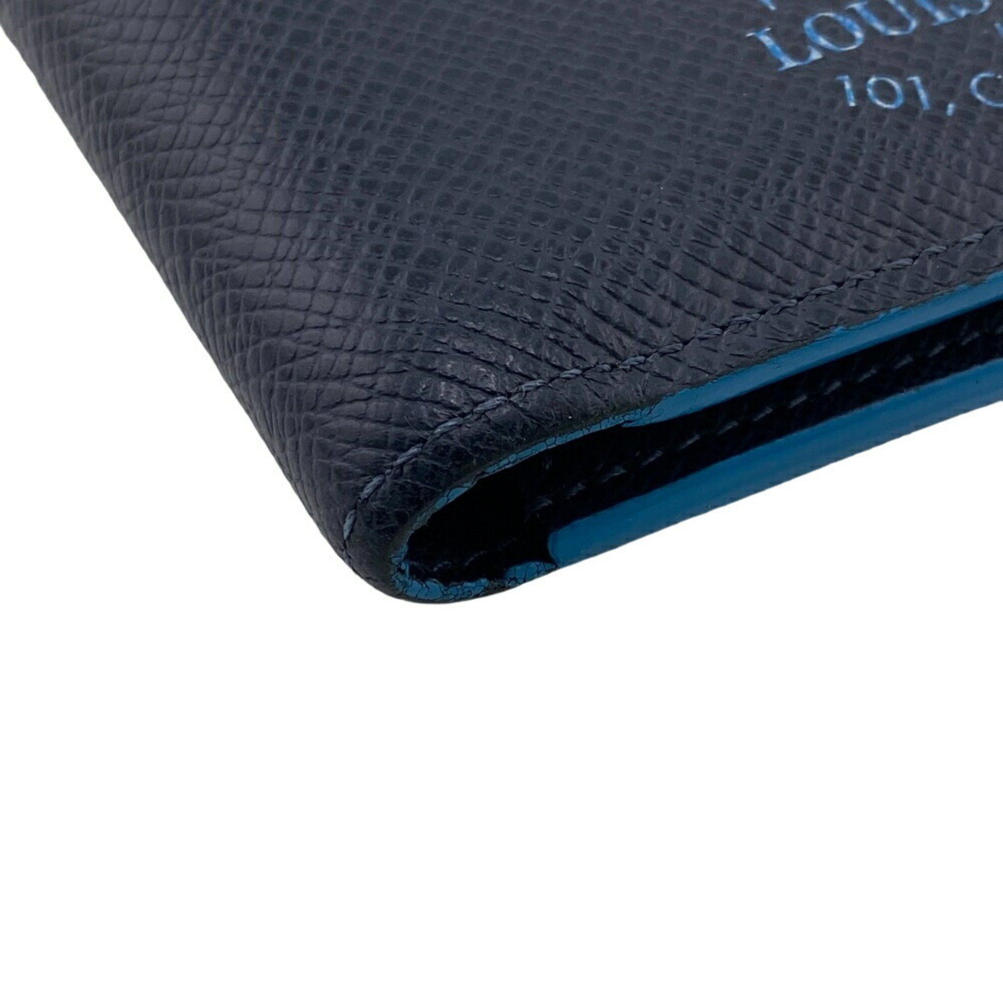 Louis Vuitton LOUIS VUITTON M30381 Portefeuille Multiple Taiga Billfold Navy Men's Size ONE SIZE - 3 Thumbnail