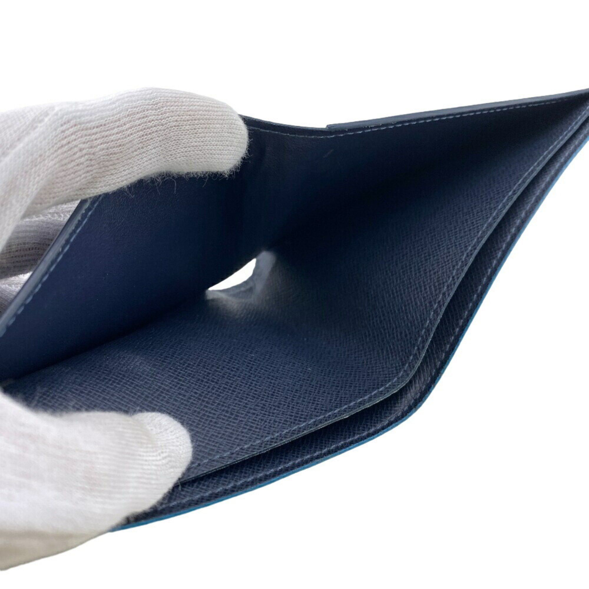 Louis Vuitton LOUIS VUITTON M30381 Portefeuille Multiple Taiga Billfold Navy Men's Size ONE SIZE - 9 Thumbnail