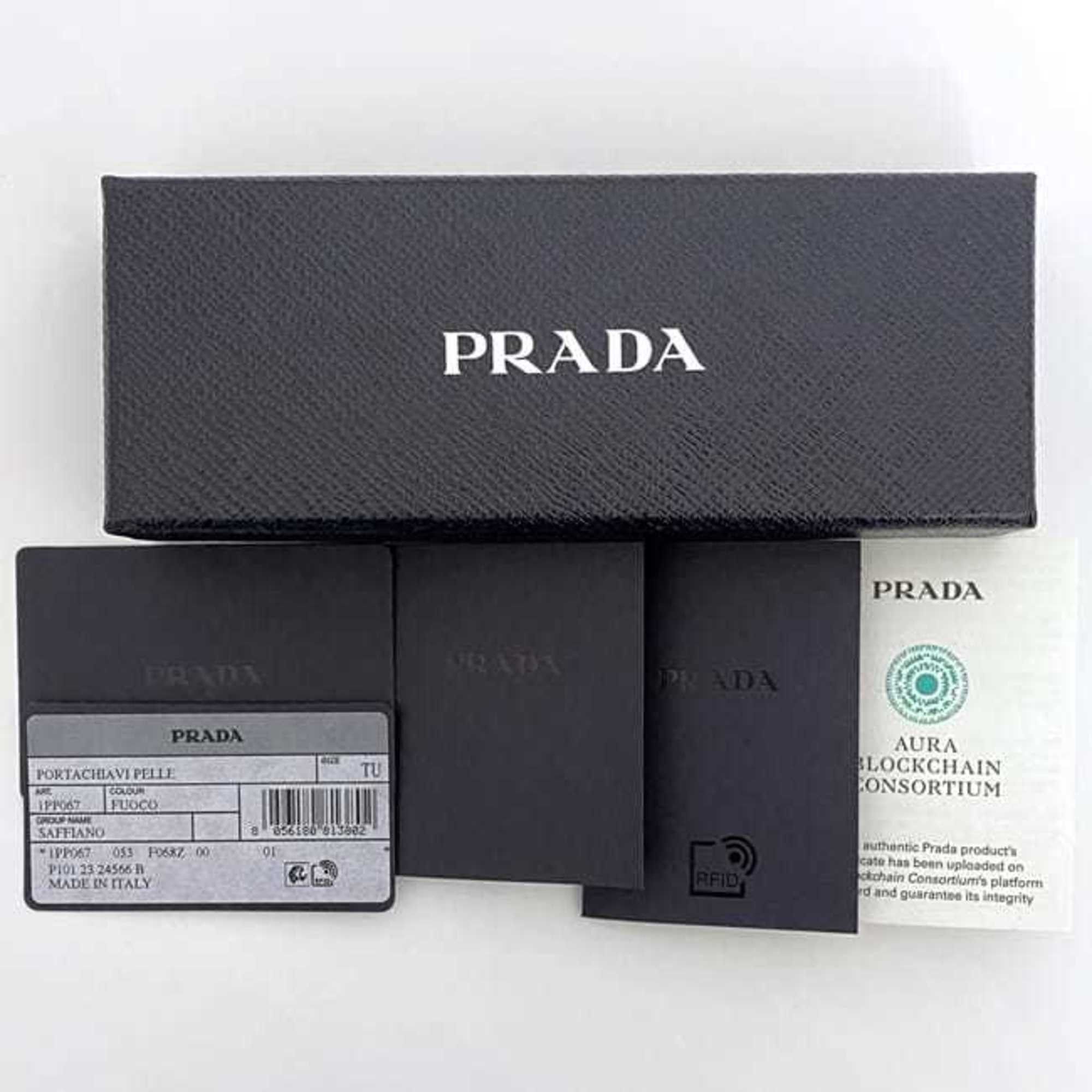 Prada Prada Key Ring Red Saffiano 1PP067 Leather GP PRADA Holder Bag Charm Women's Accessory Accent Presence Size ONE SIZE - 10 Thumbnail