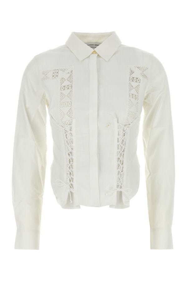 Marine Serre White Cotton Shirt Size M / US 6-8 / IT 42-44 - 3 Thumbnail