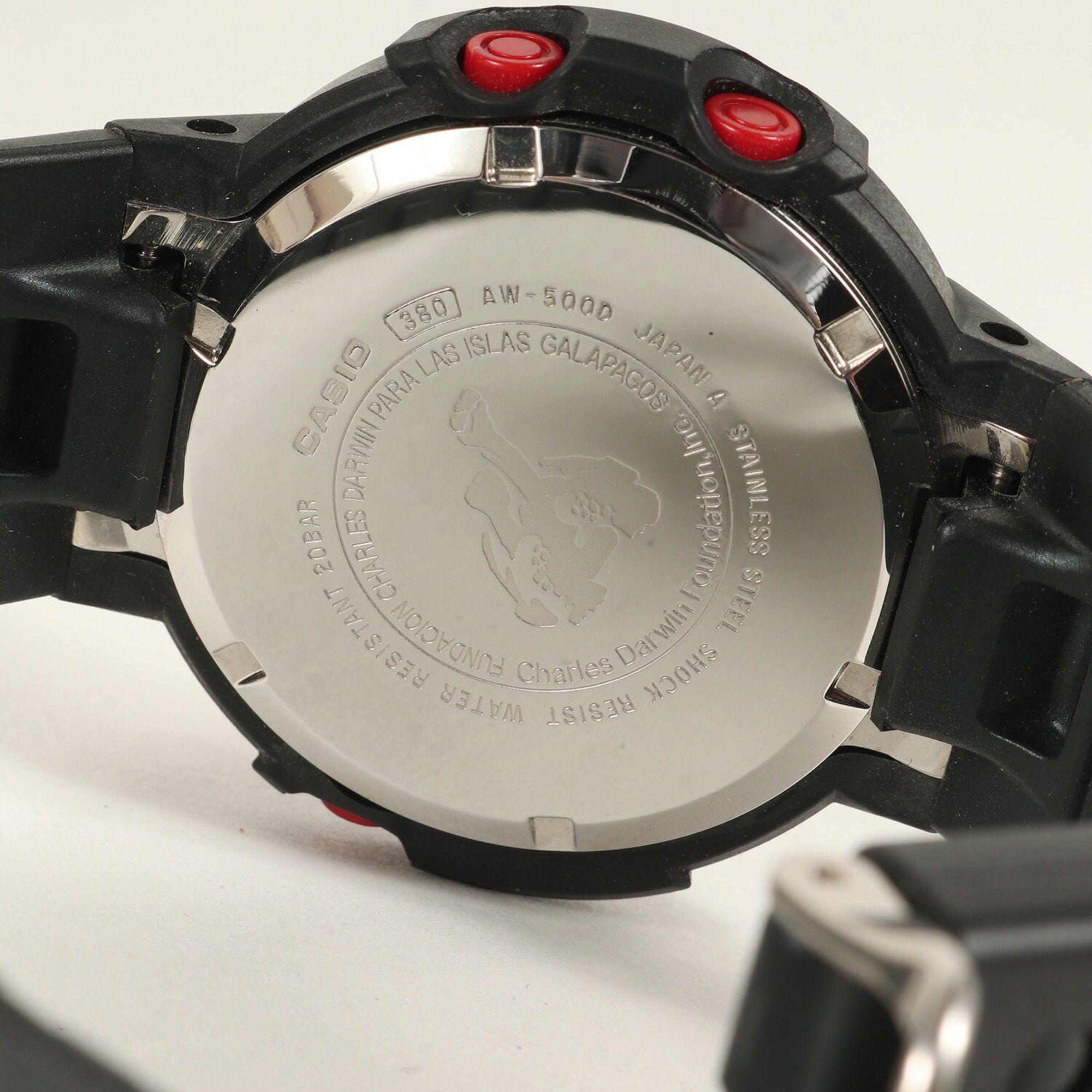 Casio G-SHOCK 90s AW-500D-4ET Galapagos Darwin Research Station Sea Igua Red Digital-Analog Watch Black 1999 CASIO Men's Size ONE SIZE - 5 Thumbnail