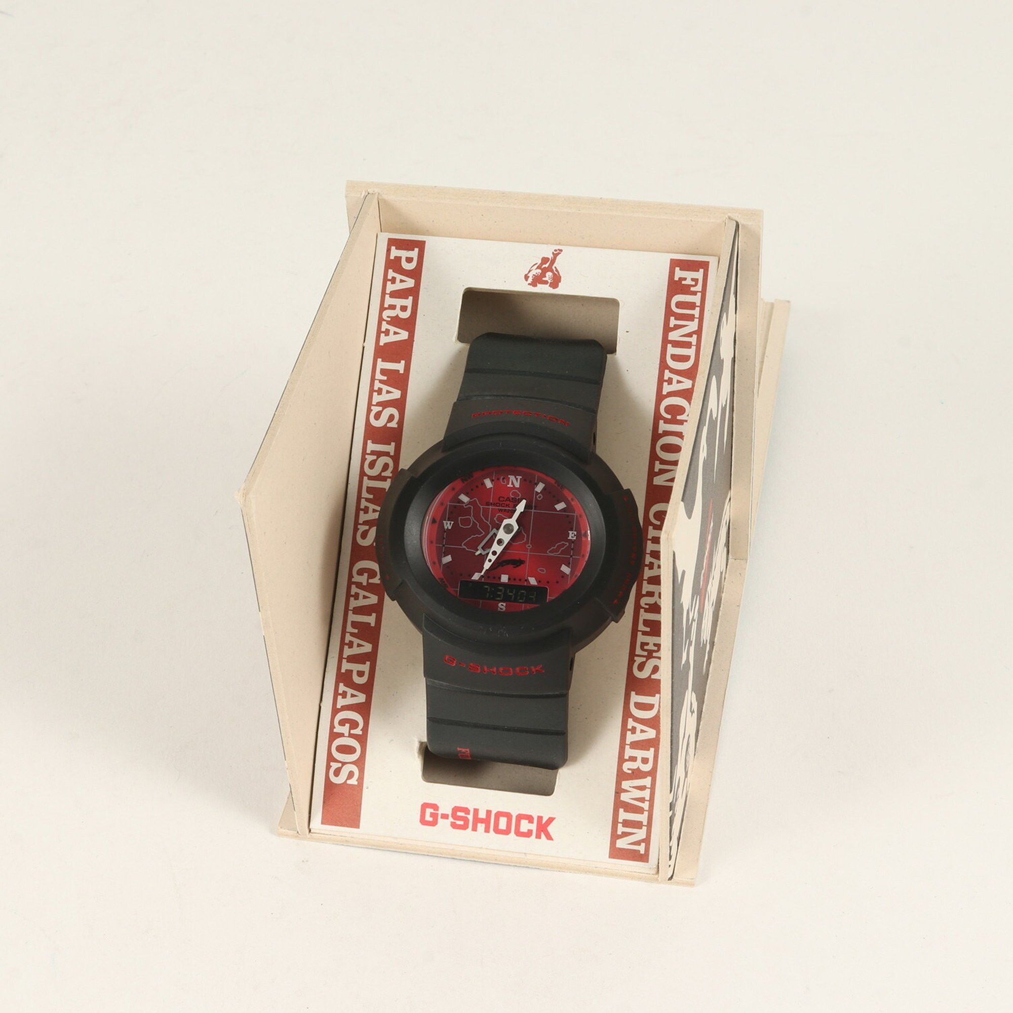 Casio G-SHOCK 90s AW-500D-4ET Galapagos Darwin Research Station Sea Igua Red Digital-Analog Watch Black 1999 CASIO Men's Size ONE SIZE - 7 Thumbnail
