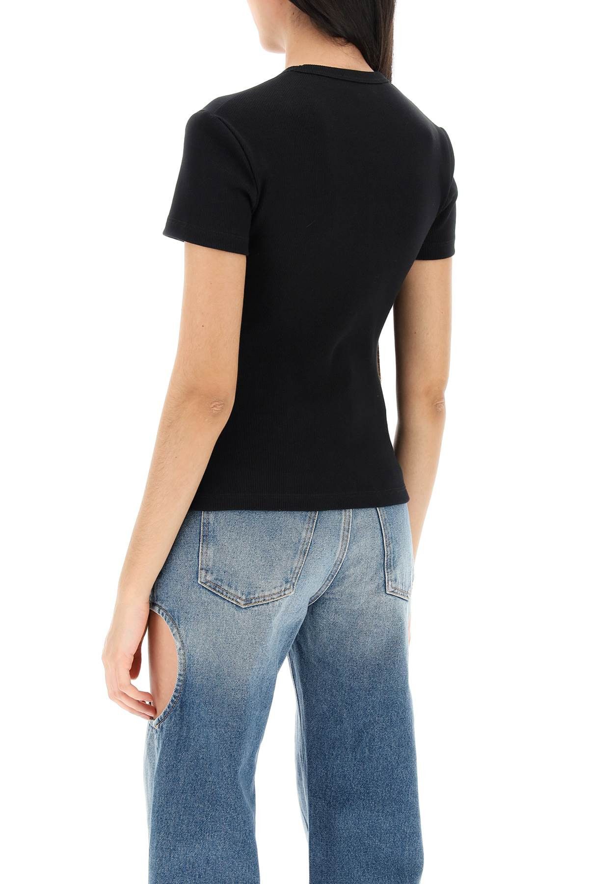 Off-White OFF-WHITE Ribbed T-Shirt With Off Embroidery Size S / US 4 / IT 40 - 3 Thumbnail