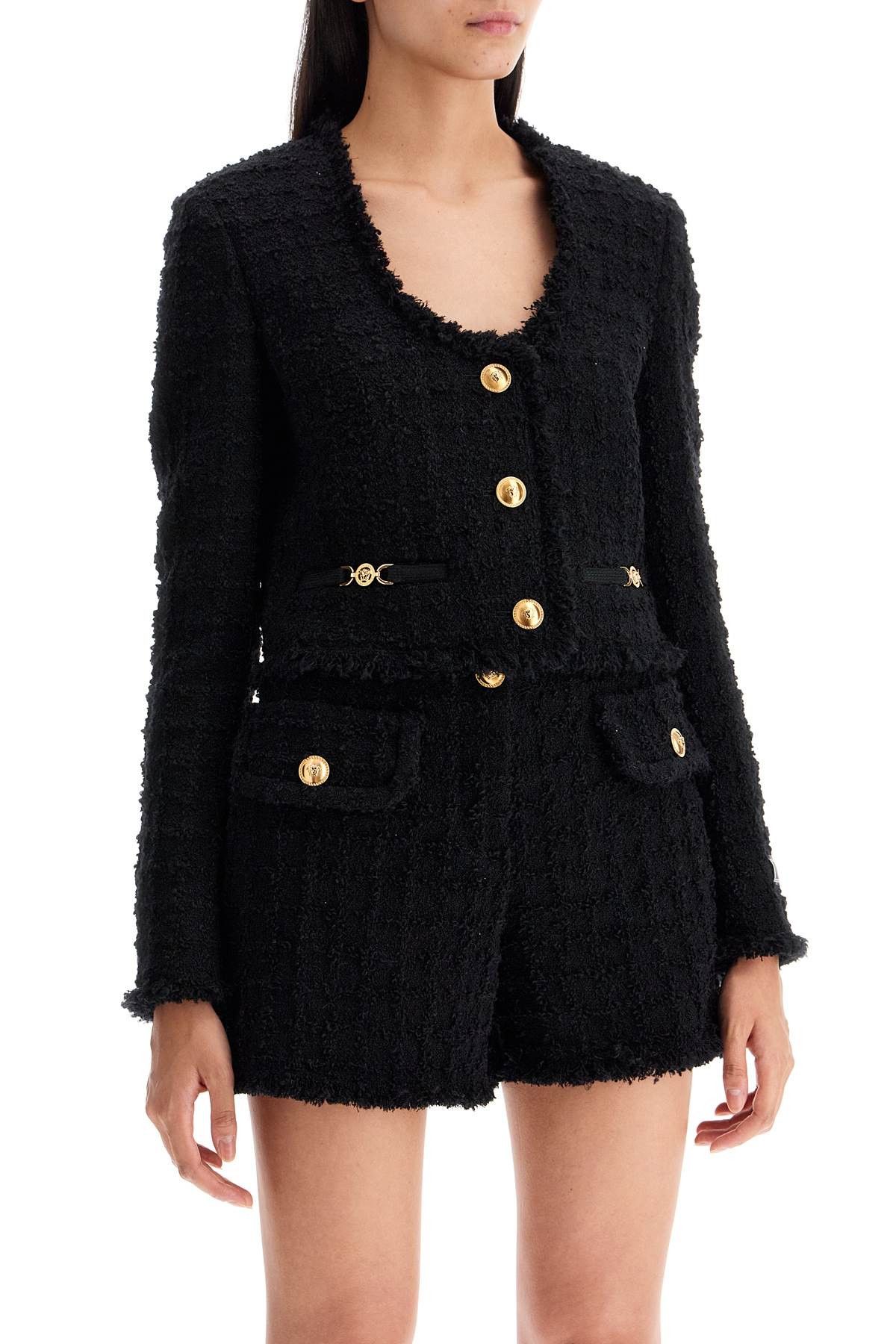 Versace VERSACE Short Tweed Heritage Jacket Size S / US 4 / IT 40 - 2 Thumbnail