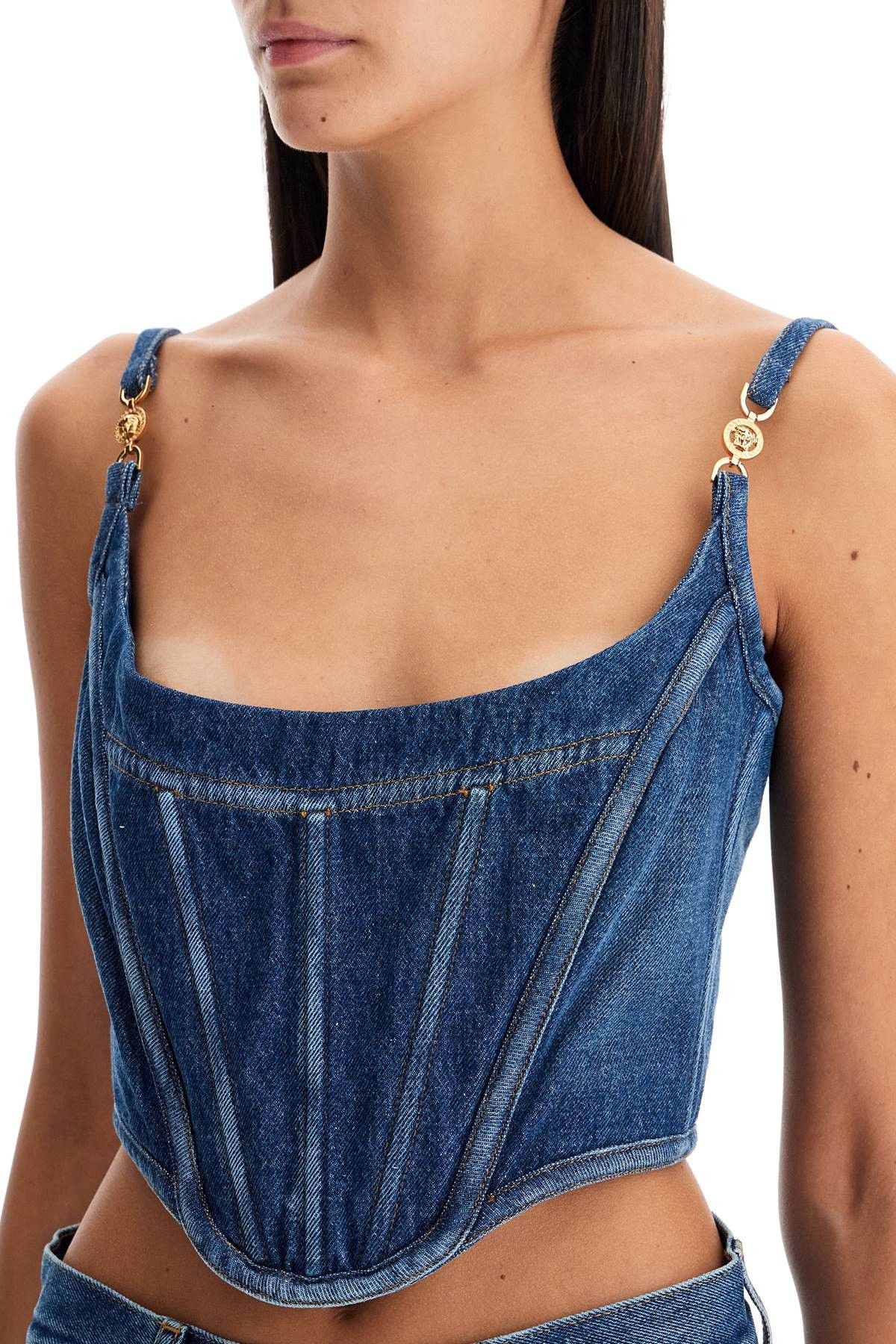 Versace VERSACE Denim Top Corset With Size S / US 4 / IT 40 - 4 Thumbnail