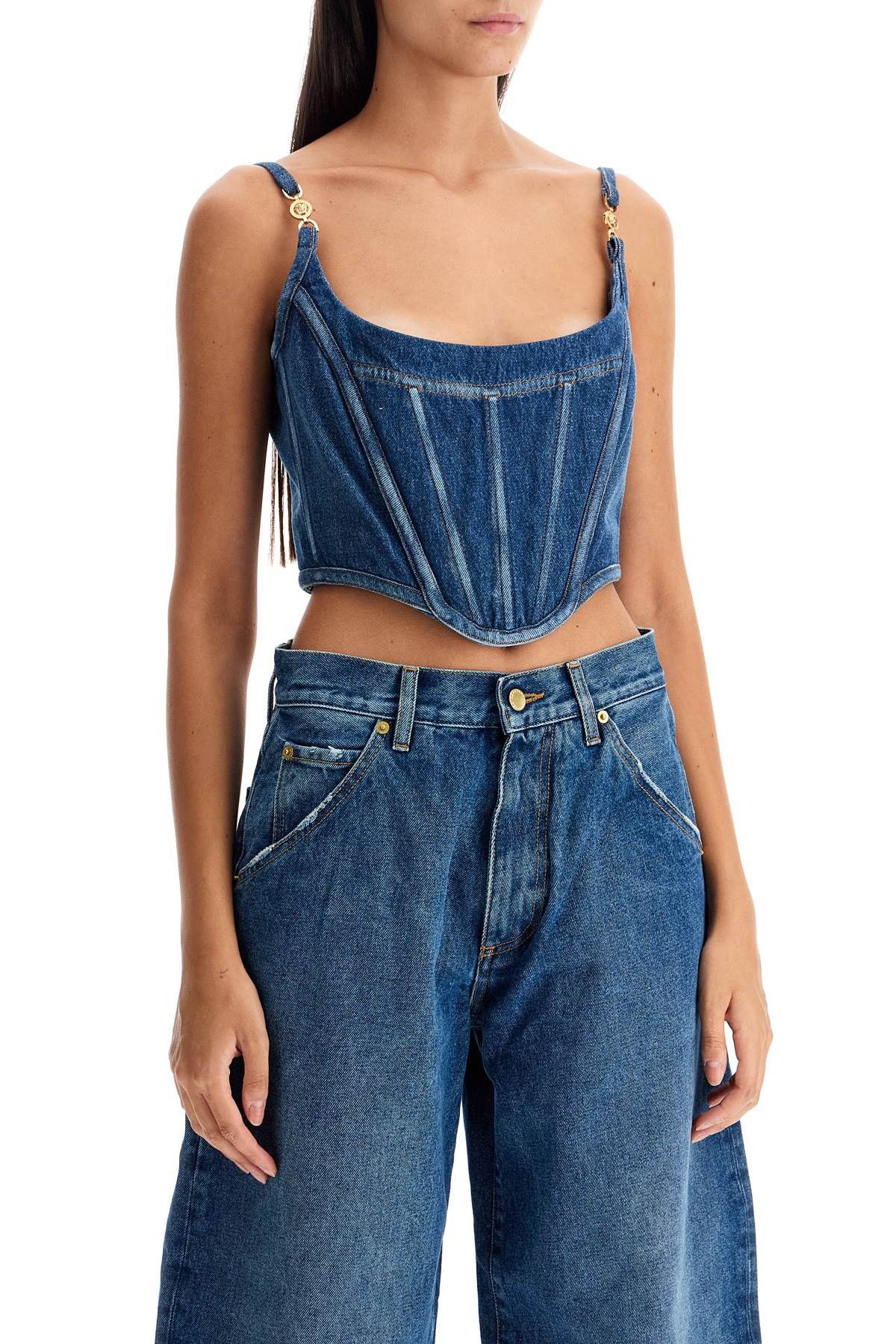Versace VERSACE Denim Top Corset With Size S / US 4 / IT 40 - 2 Thumbnail