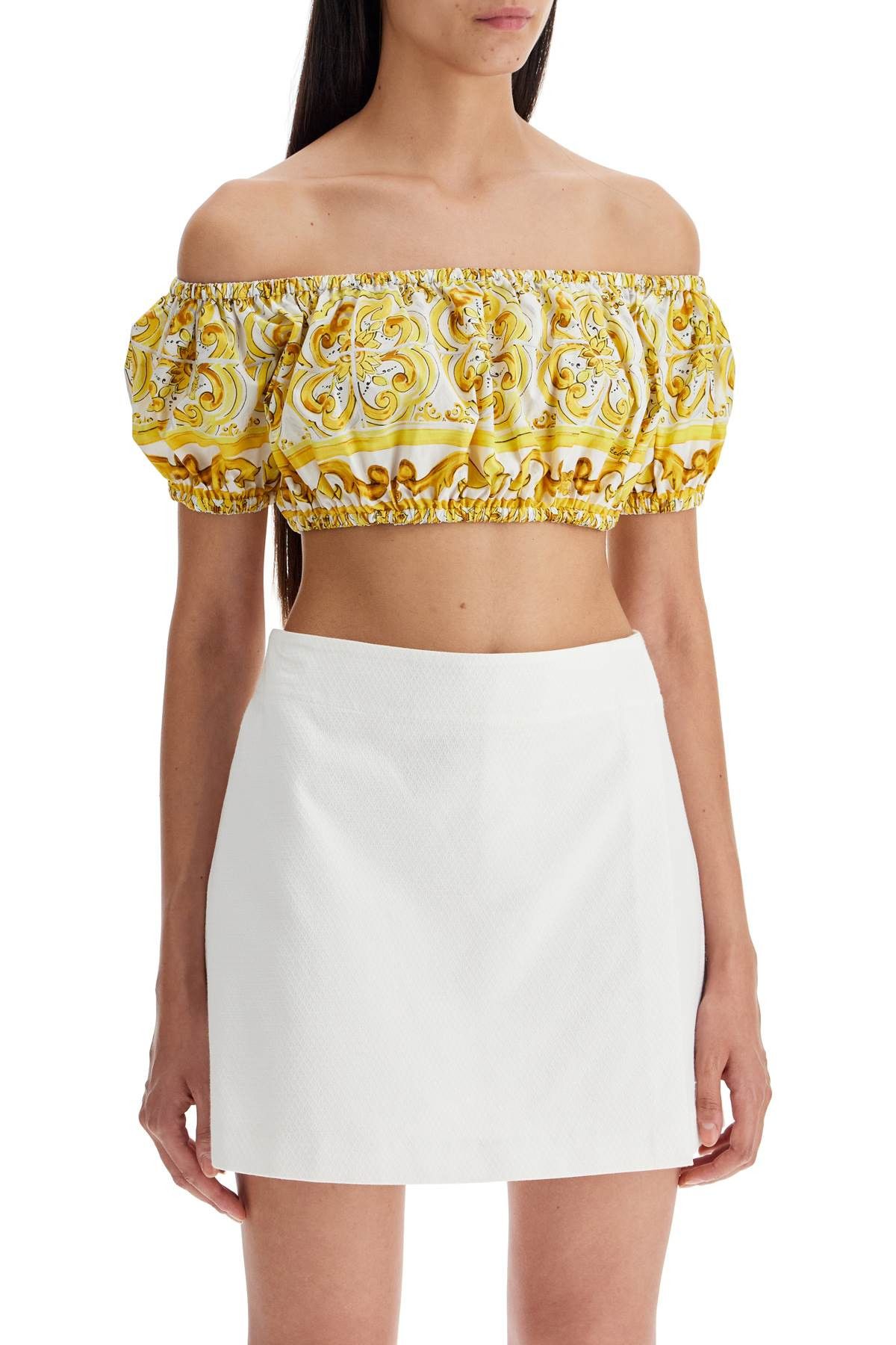Dolce & Gabbana DOLCE & GABBANA Maiolica Print Poplin Crop Size S / US 4 / IT 40 - 2 Thumbnail