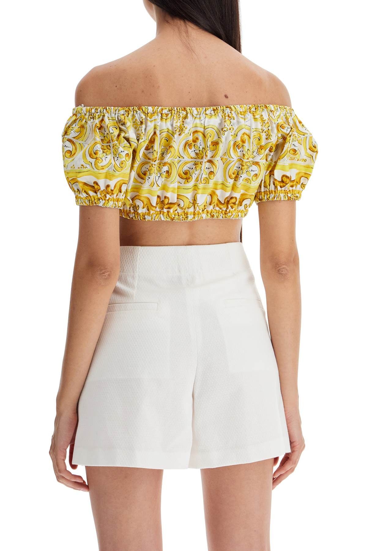 Dolce & Gabbana DOLCE & GABBANA Maiolica Print Poplin Crop Size S / US 4 / IT 40 - 3 Thumbnail