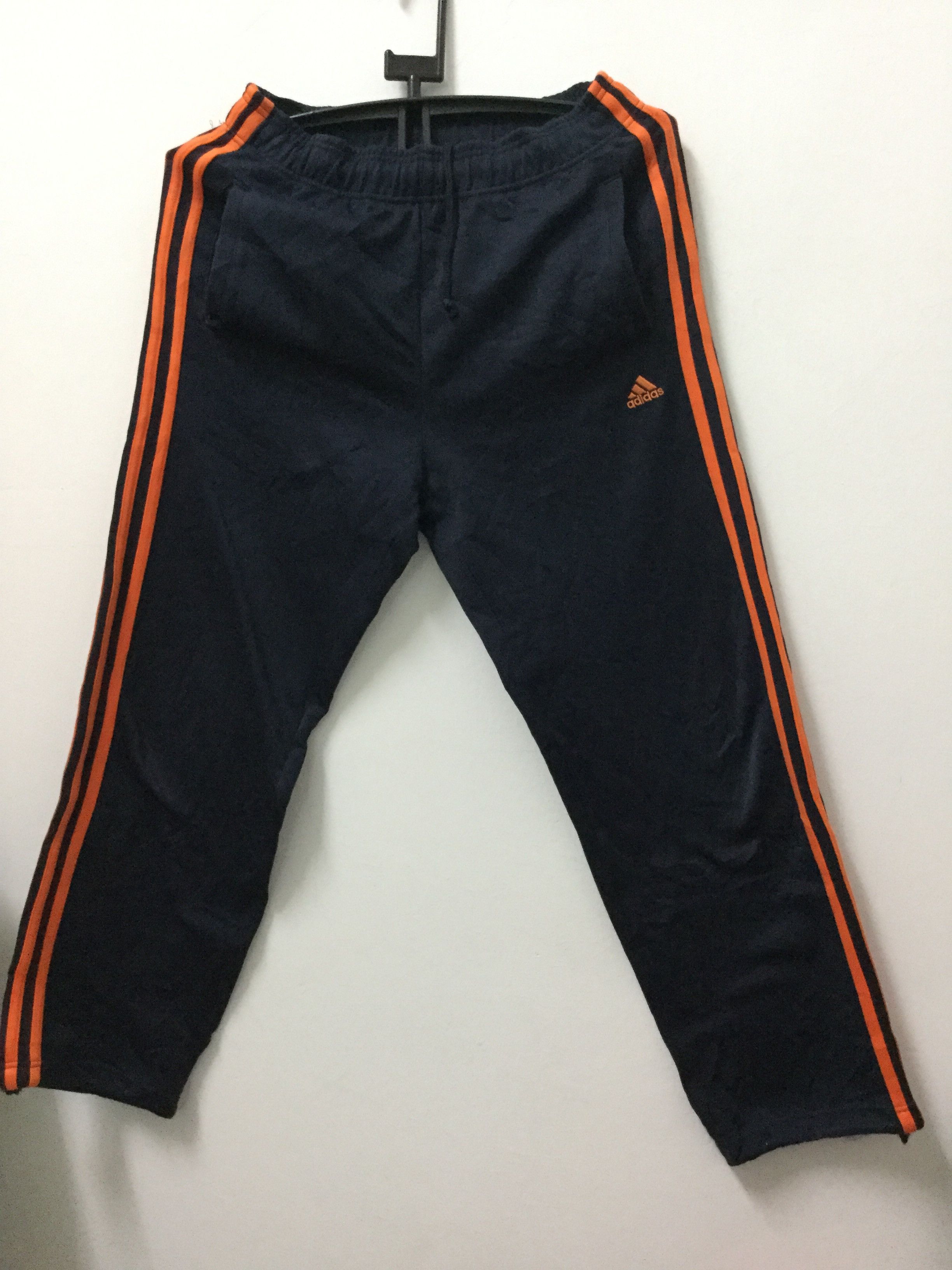 Adidas orange cheap stripe tracksuit