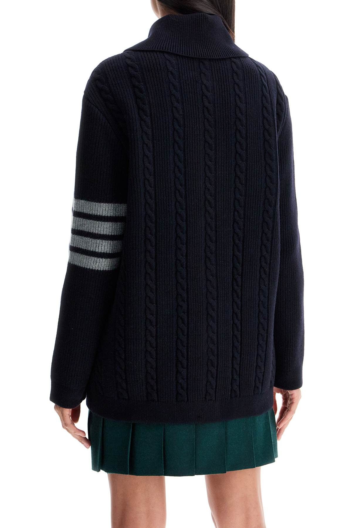 Thom Browne THOM BROWNE '4-Bar Heavy Knit Cardigan Size S / US 4 / IT 40 - 3 Thumbnail