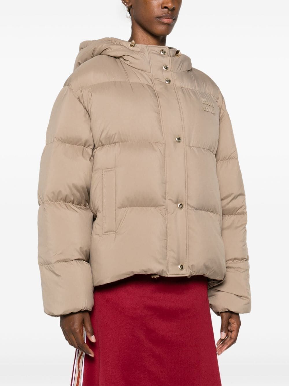 Miu Miu LOGO-APPLIQUÉ DOWN JACKET Size S / US 4 / IT 40 - 2 Thumbnail