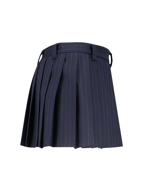 Miu Miu PLEATED PINSTRIPED MINI SKIRT Size 27" / US 4 / IT 40 - 3 Thumbnail