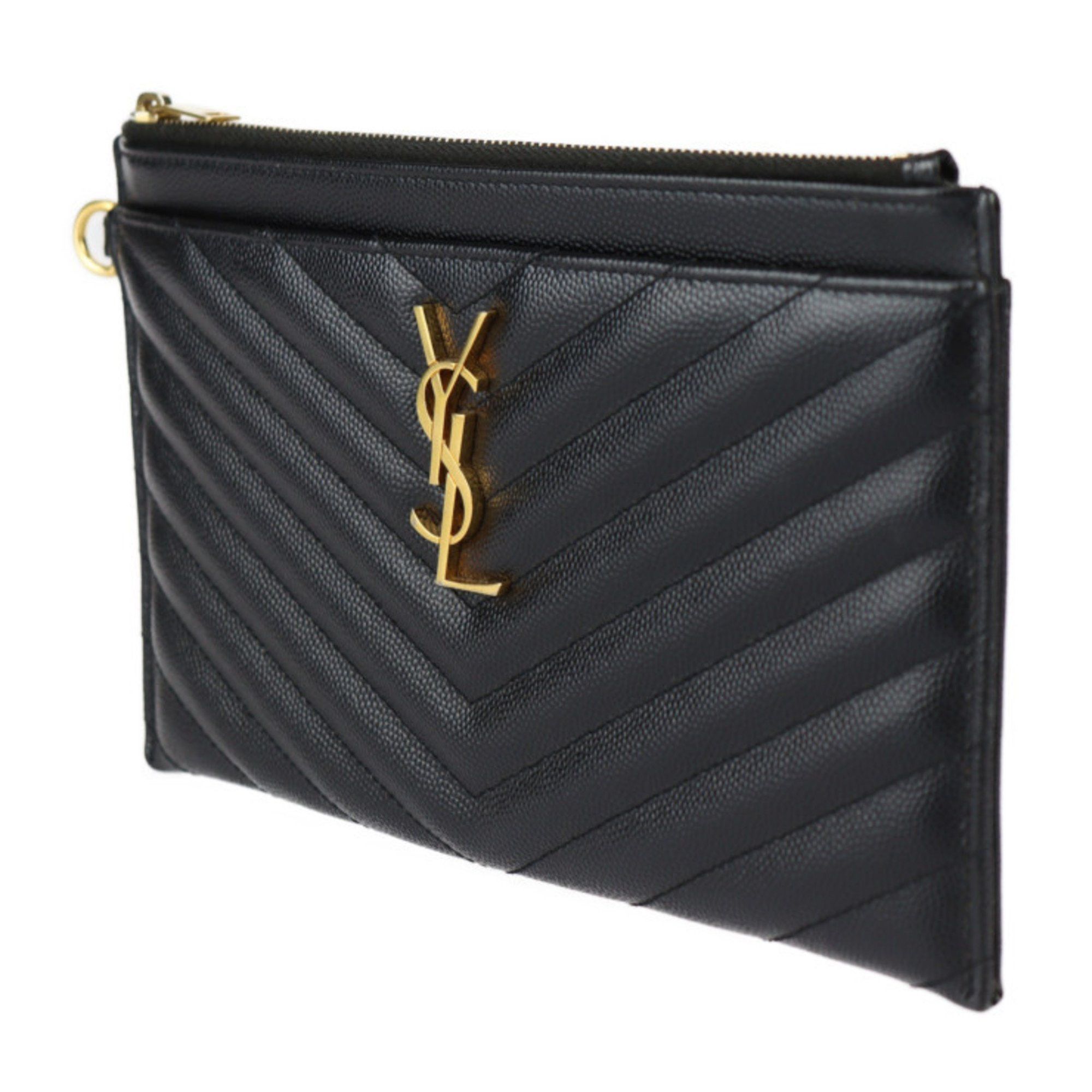 Saint Laurent Paris Yves Saint Laurent PARIS Saint Laurent Paris Bill Pouch Large 584719 Leather Black Wristlet YSL Quilted Multi Case Grailed
