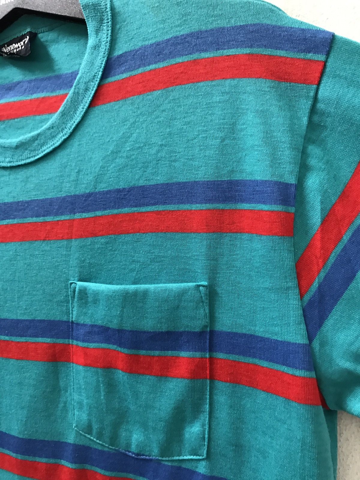 Vintage Vintage 80s Wentworth Usa 🇺🇸 Striped Pocket t shirt Size US M / EU 48-50 / 2 - 2 Thumbnail