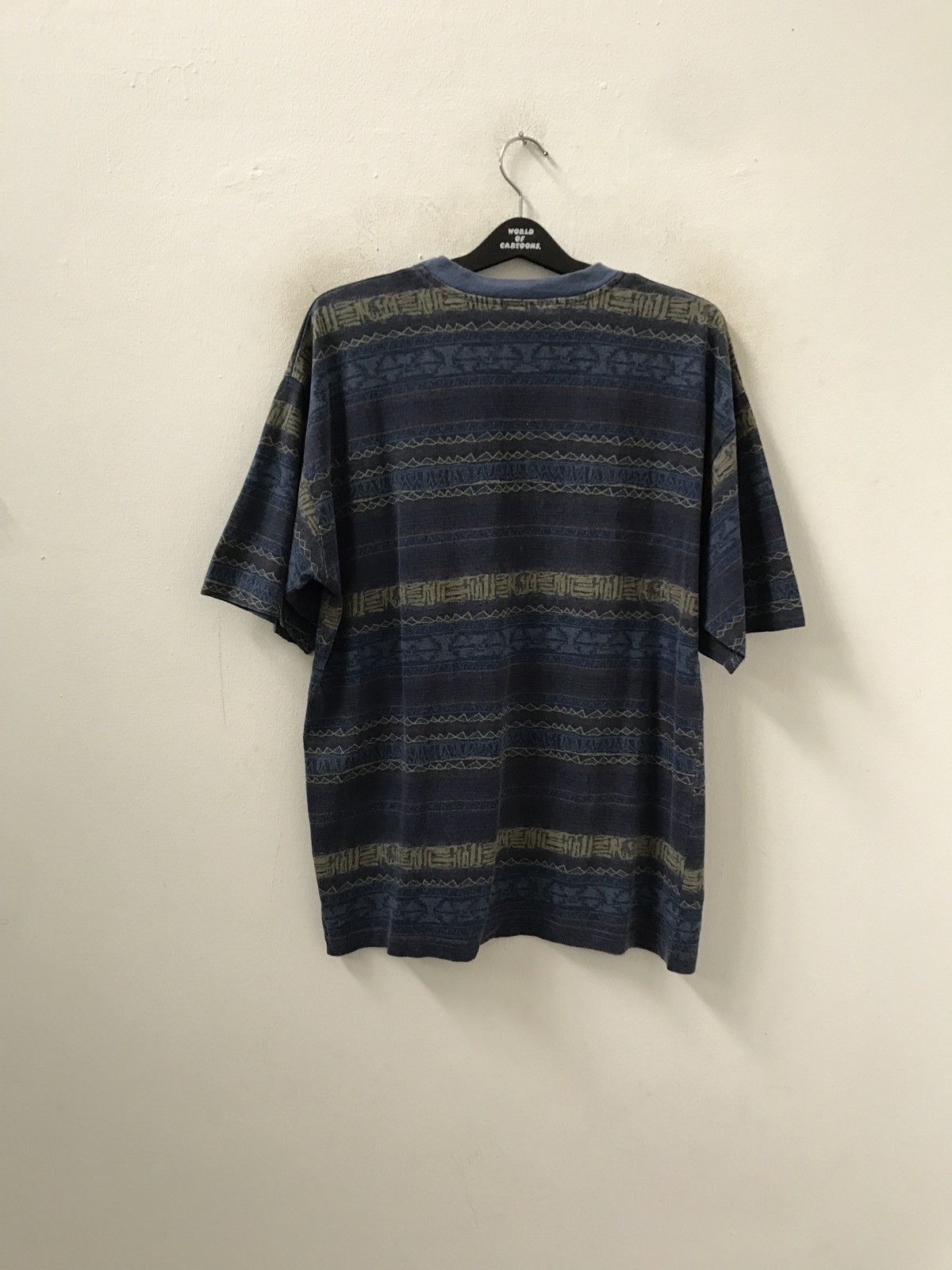 Vintage 90s Ocean Pacific Native Tribal Border Striped Baggy t shirt Size US M / EU 48-50 / 2 - 5 Thumbnail