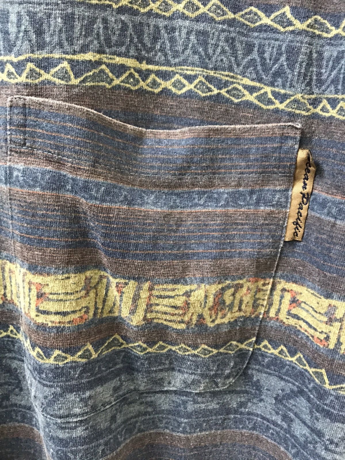 Vintage 90s Ocean Pacific Native Tribal Border Striped Baggy t shirt Size US M / EU 48-50 / 2 - 2 Thumbnail