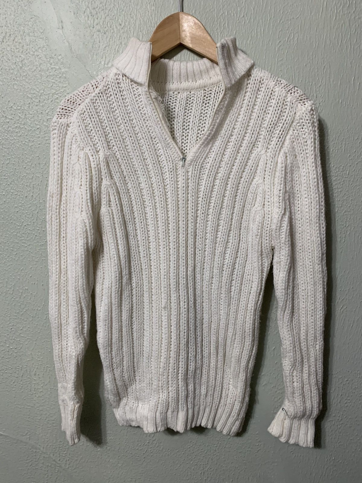 Vintage Vintage Ribbed Quarterzip Knit Sweater Size US S / EU 44-46 / 1 - 2 Thumbnail