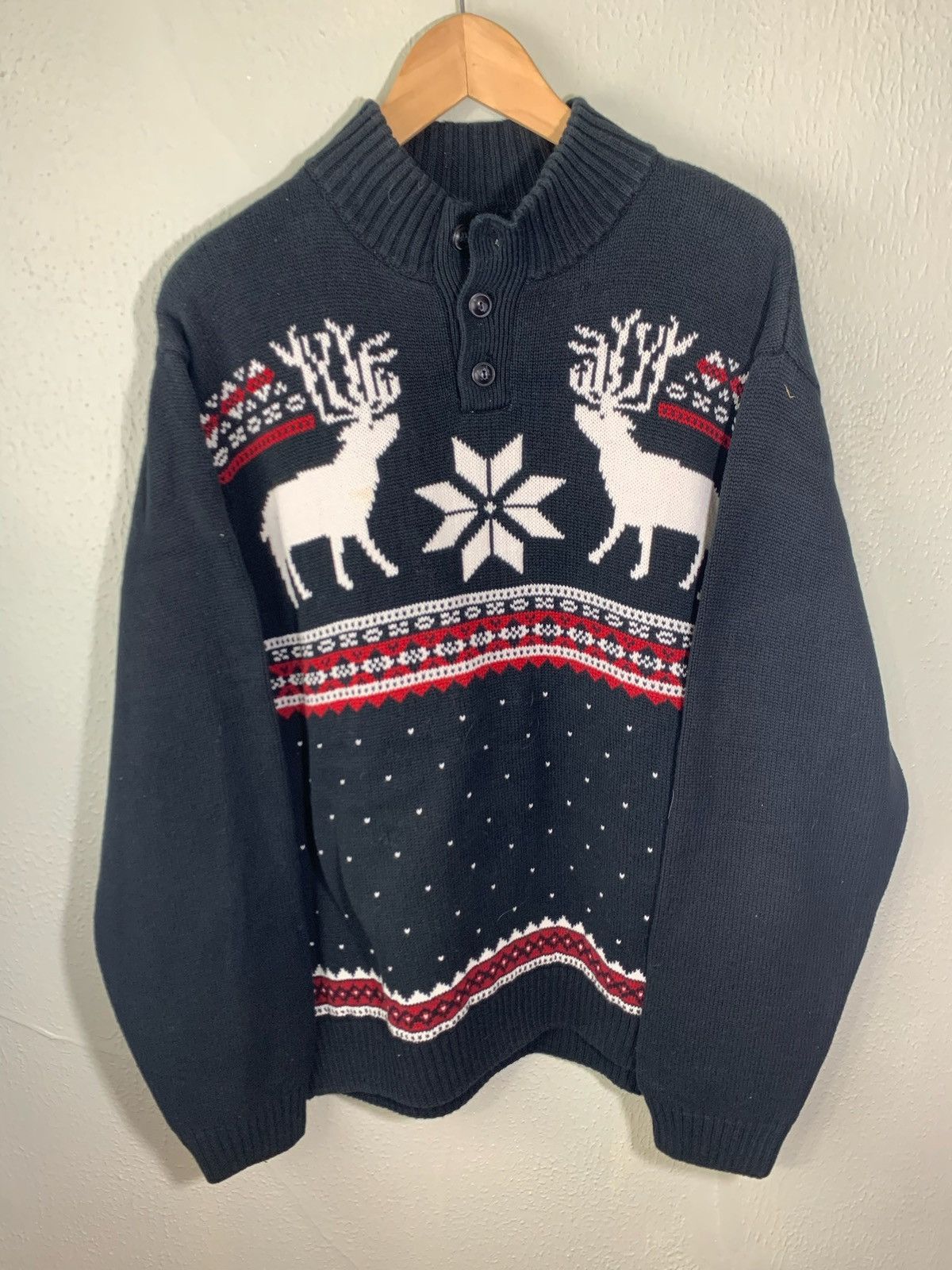 Vintage Vintage Reindeer Knit Sweater Size US XXL / EU 58 / 5 - 2 Thumbnail