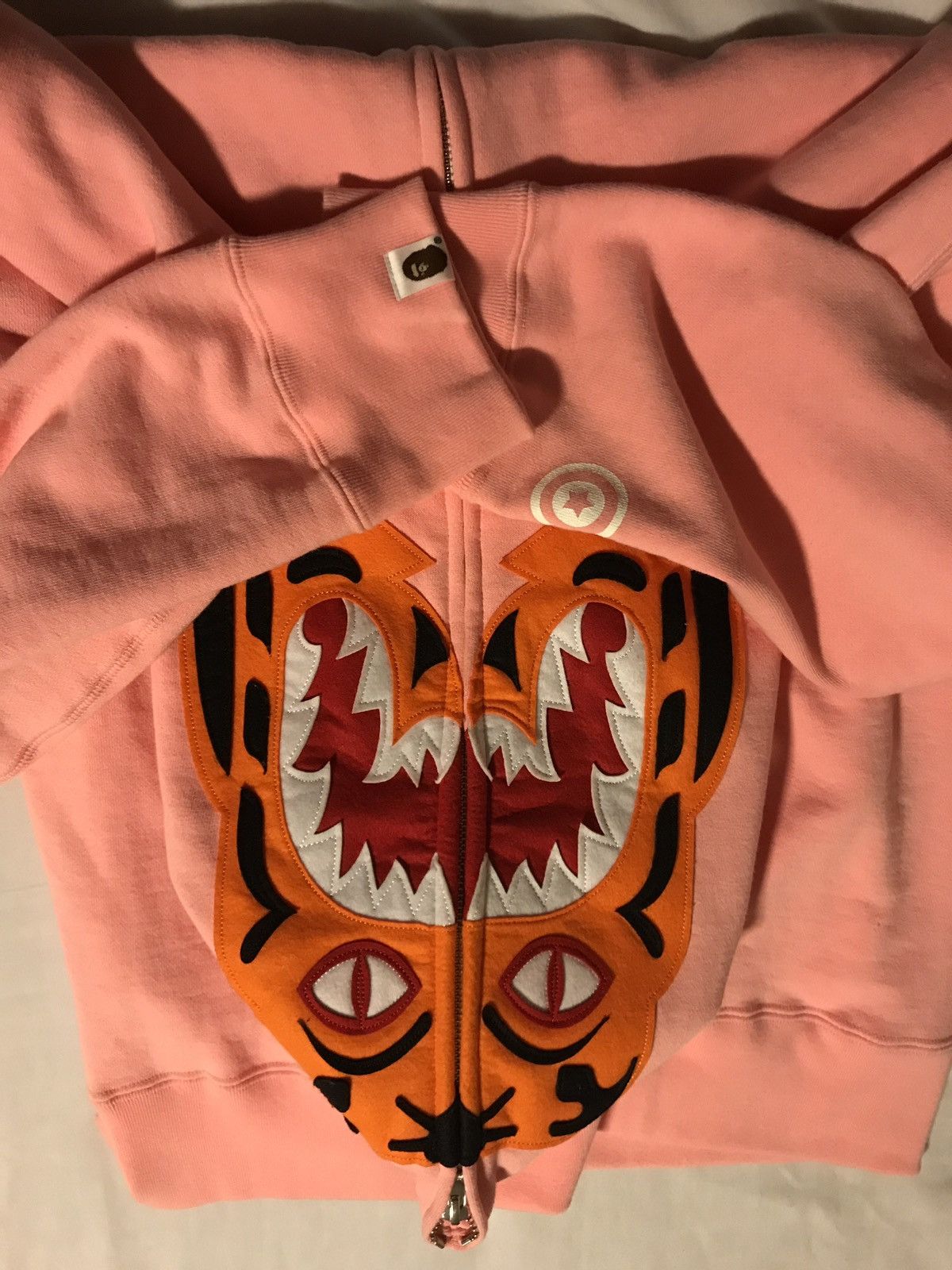 Bape XL Pink Tiger Funthera Militia Hoodie Grailed