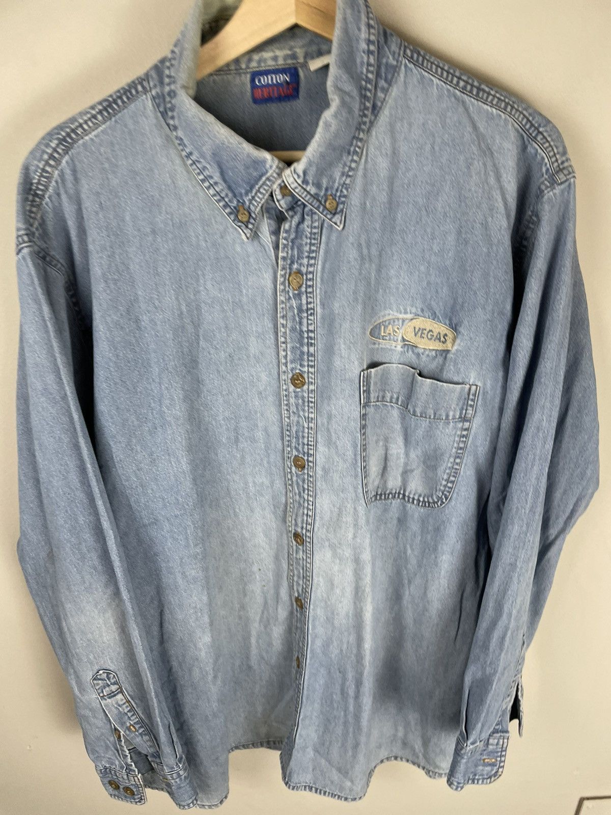 Vintage Vintage Las Vegas Denim Overshirt Size US XL / EU 56 / 4 - 3 Thumbnail