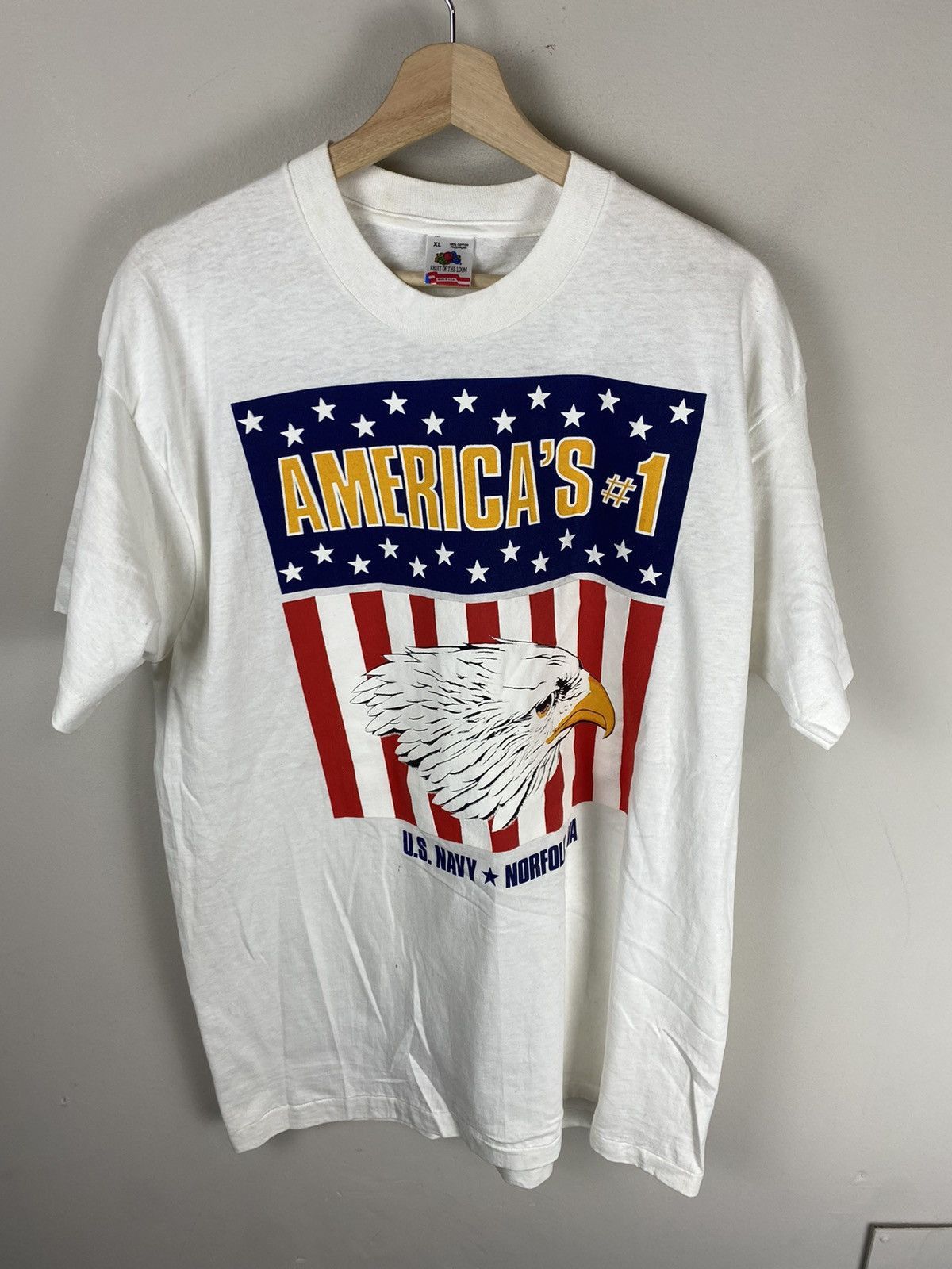 Vintage Vintage America #1 US Navy Eagle Flag Tee Size US XL / EU 56 / 4 - 3 Thumbnail