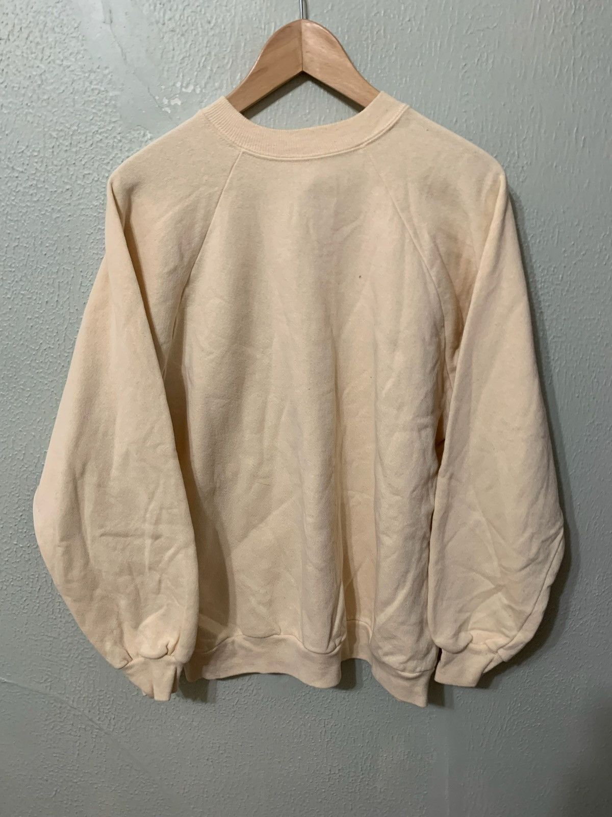 Vintage Vintage Crewneck 1990s Tan Blank Vintage Sweatshirt Size US XL / EU 56 / 4 - 2 Thumbnail