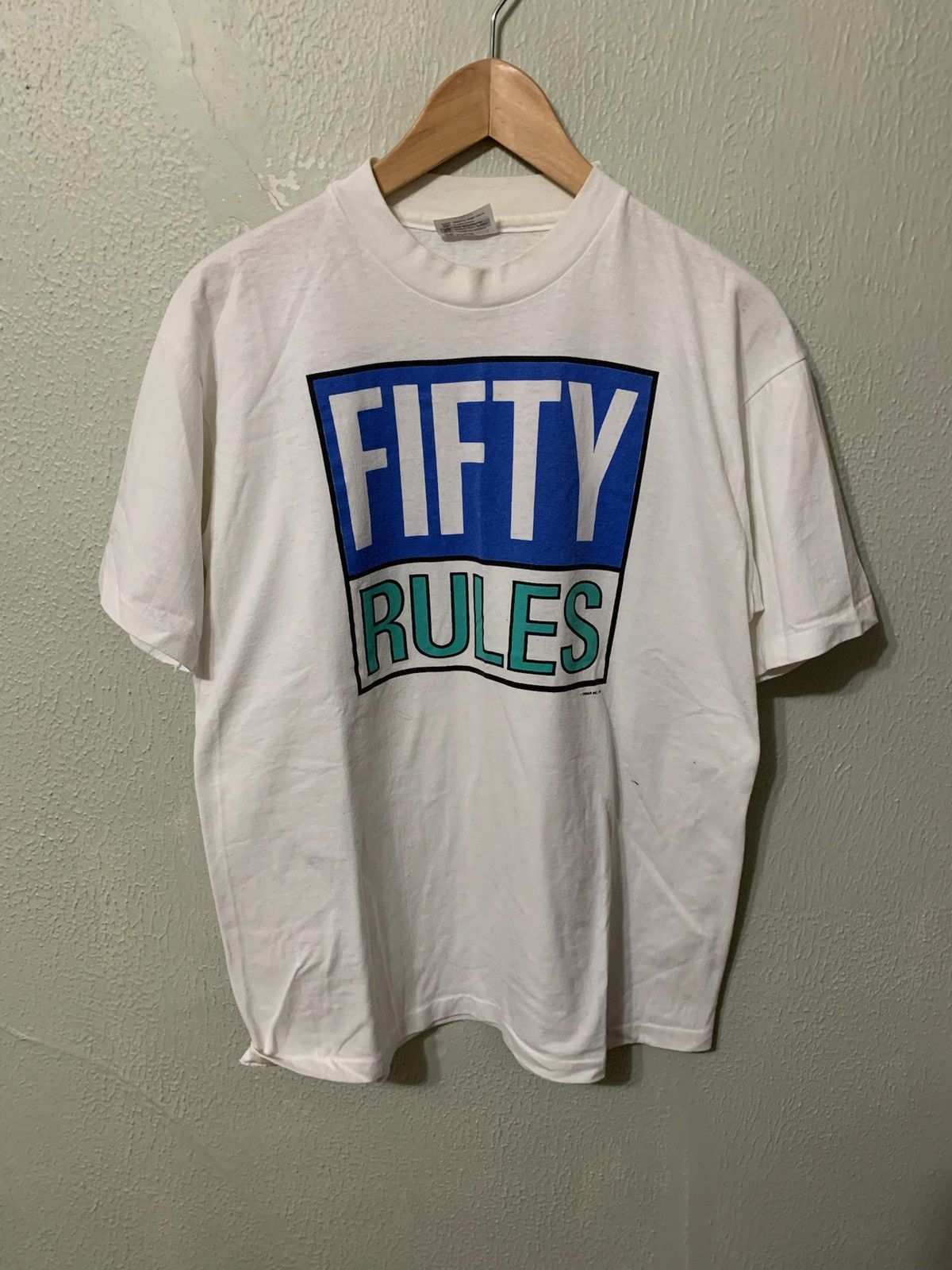 Vintage Vintage Fifty Rules T-Shirt Size US L / EU 52-54 / 3 - 3 Thumbnail