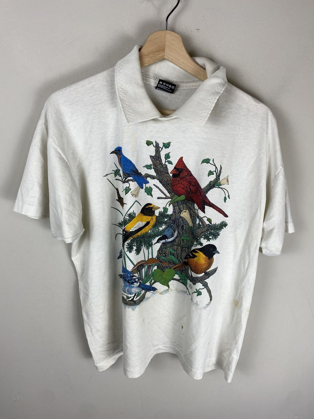 Vintage Vintage Bird Art Grandma Polo Tee Size US L / EU 52-54 / 3 - 4 Thumbnail