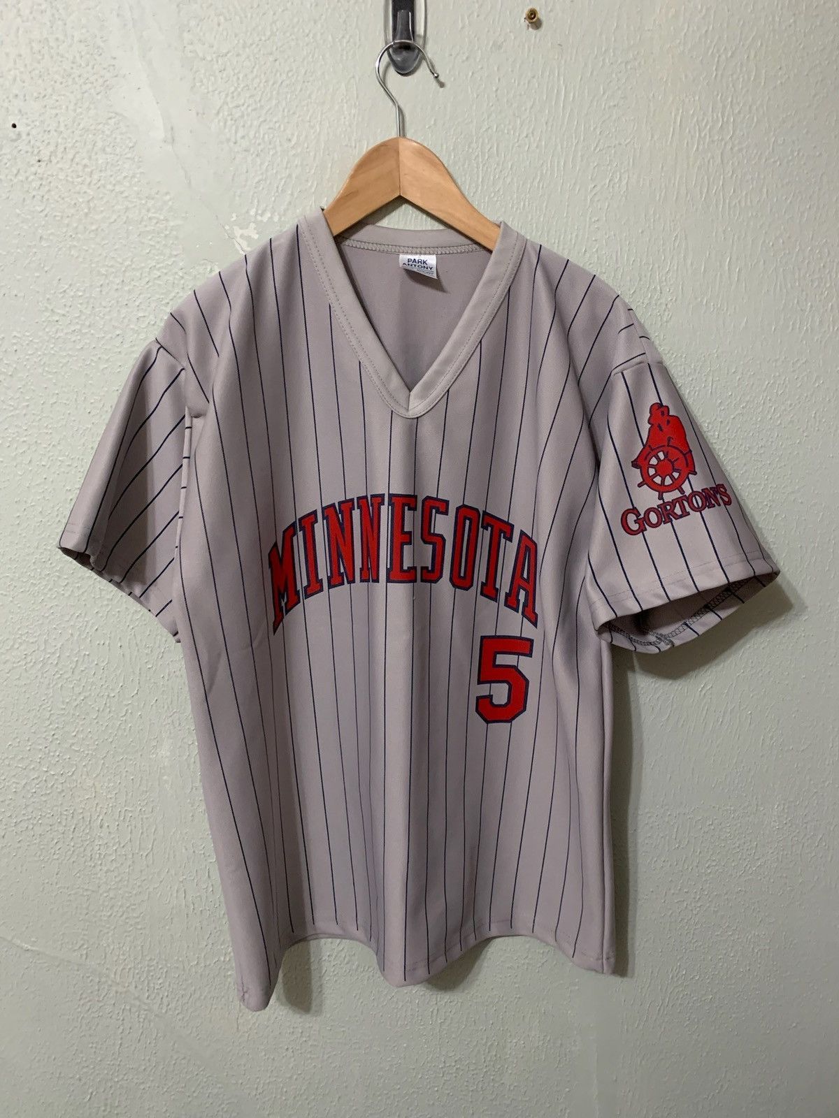 Vintage Vintage Park Antony Minnesota Twin Pinstripe V Neck Jersey Size US L / EU 52-54 / 3 - 3 Thumbnail