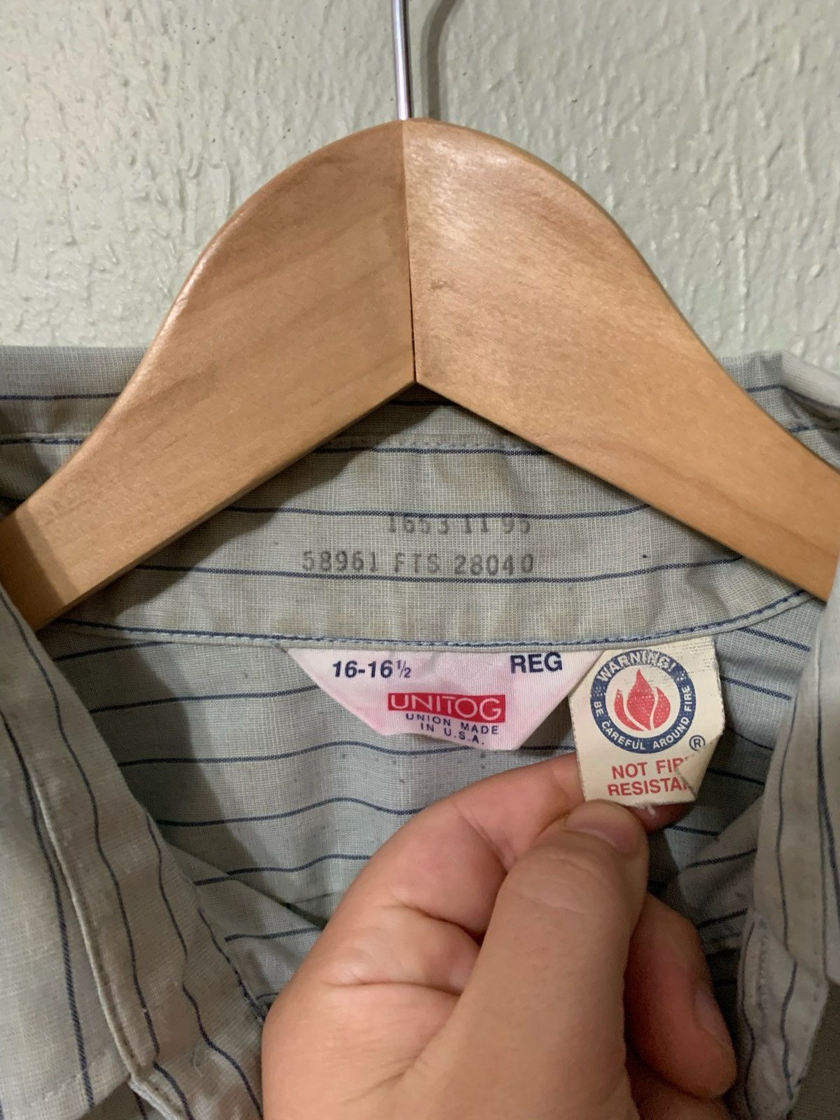Vintage Vintage Unitog Striped Work Shirt Size US XL / EU 56 / 4 - 3 Thumbnail