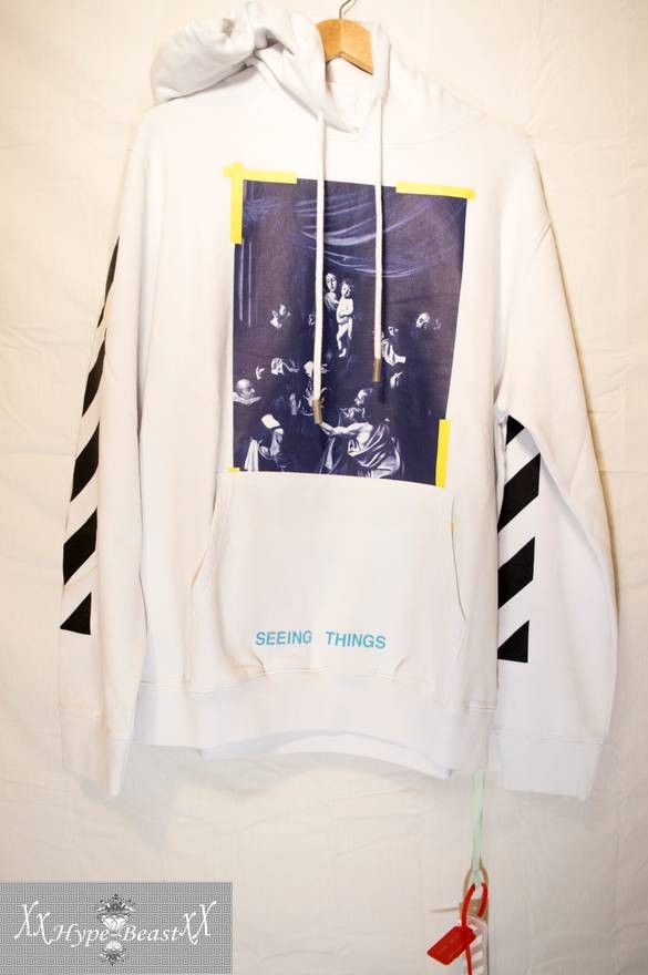 OFF-WHITE 17CARAVAGGIO HOODIE WHITE-M