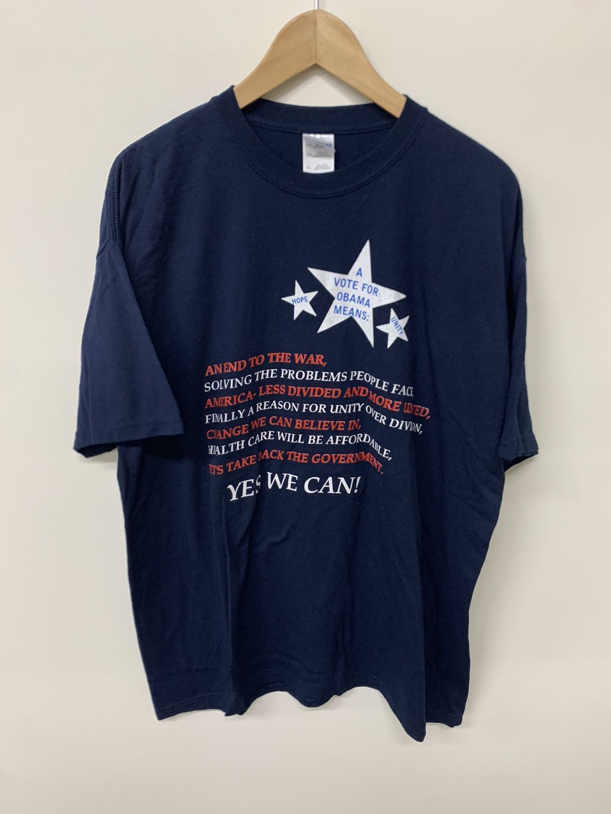 Vintage Vintage Vote for Obama Yes We Can Campaign Tee Size US XL / EU 56 / 4 - 2 Thumbnail