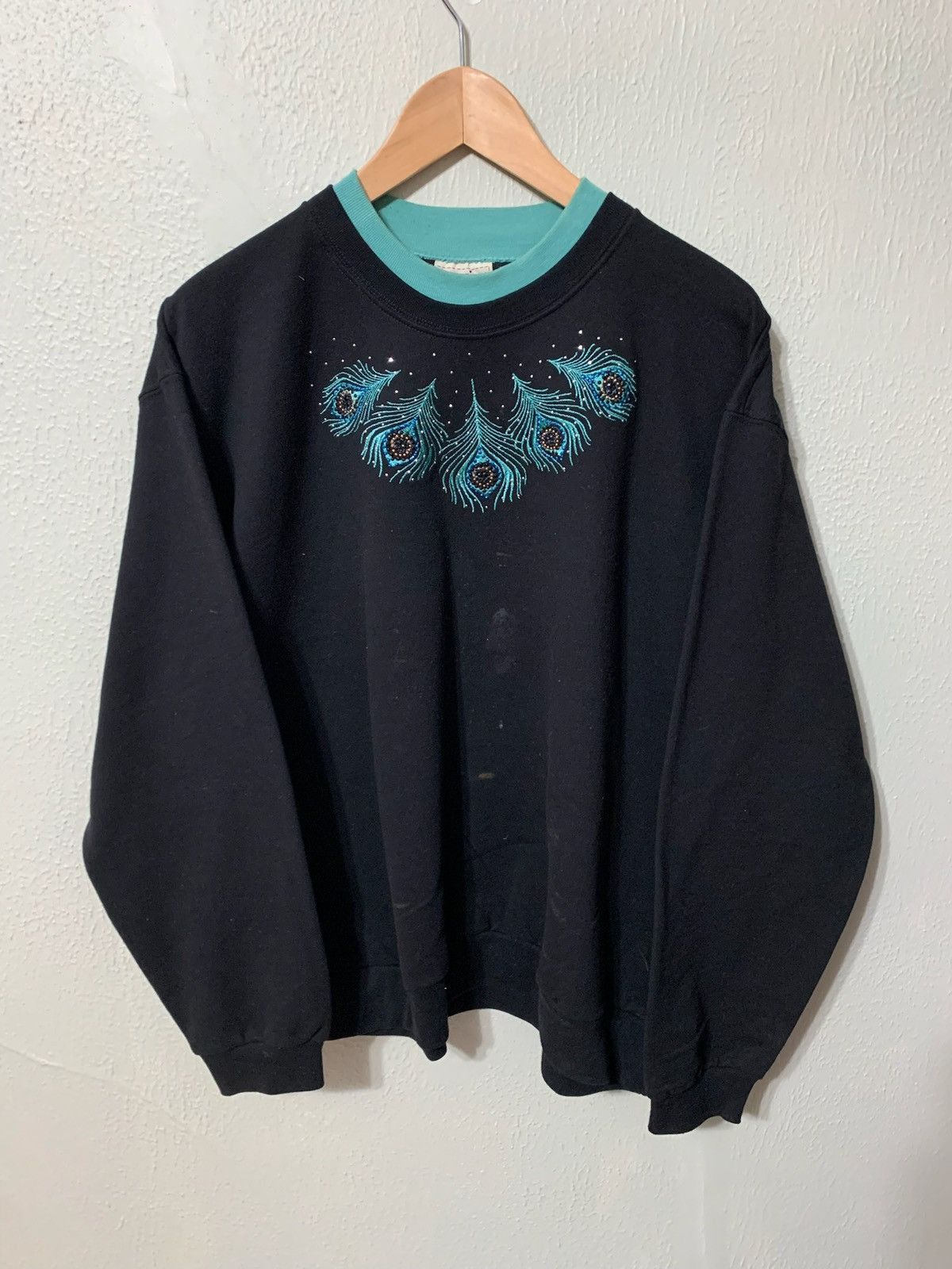 Vintage Vintage Crewneck Bejeweled Peacock Vintage Sweatshirt Size US XL / EU 56 / 4 - 3 Thumbnail