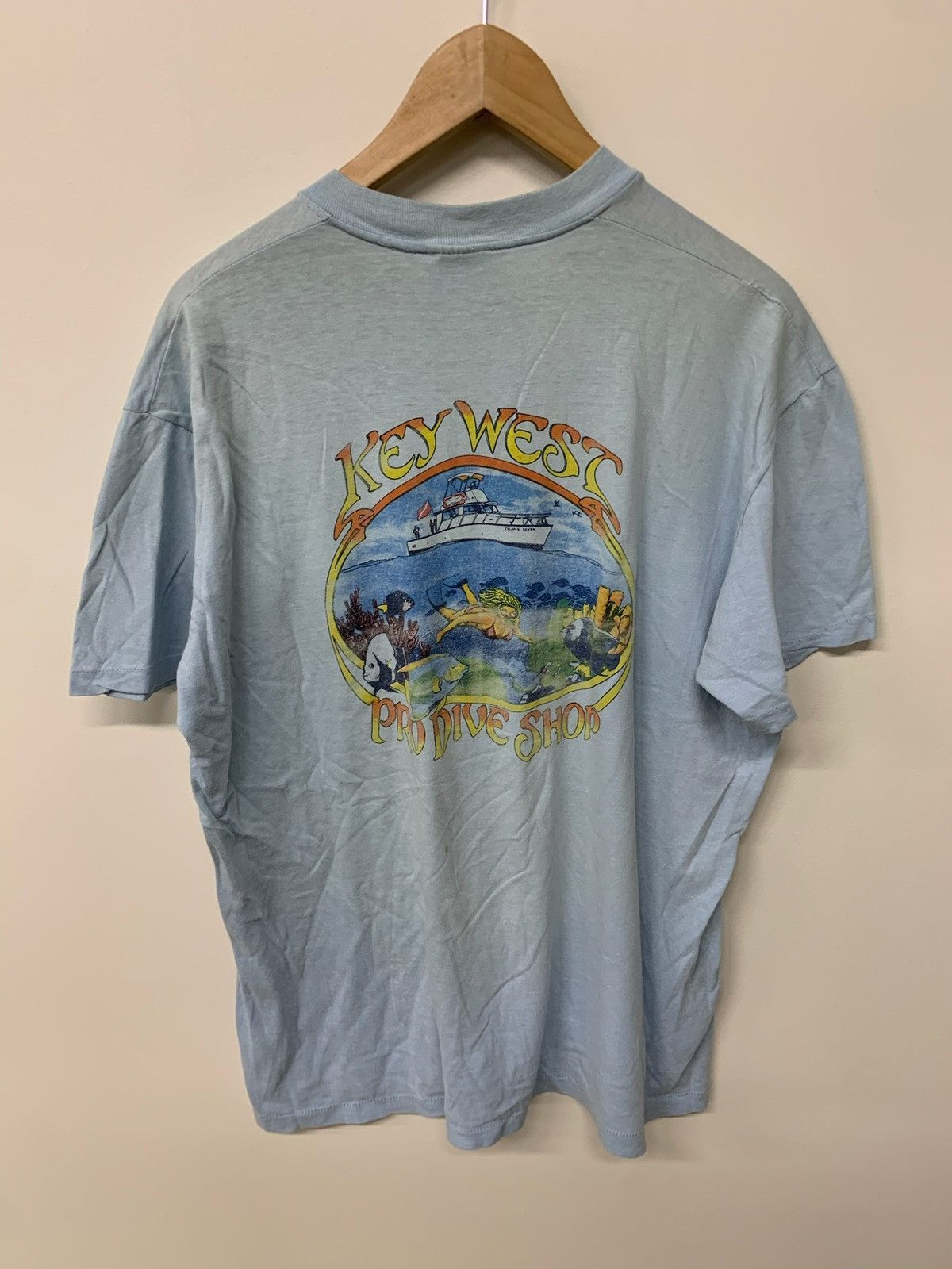 Vintage Vintage 1980s Stedman Key West Dive Shop T-Shirt Size US XL / EU 56 / 4 - 4 Thumbnail