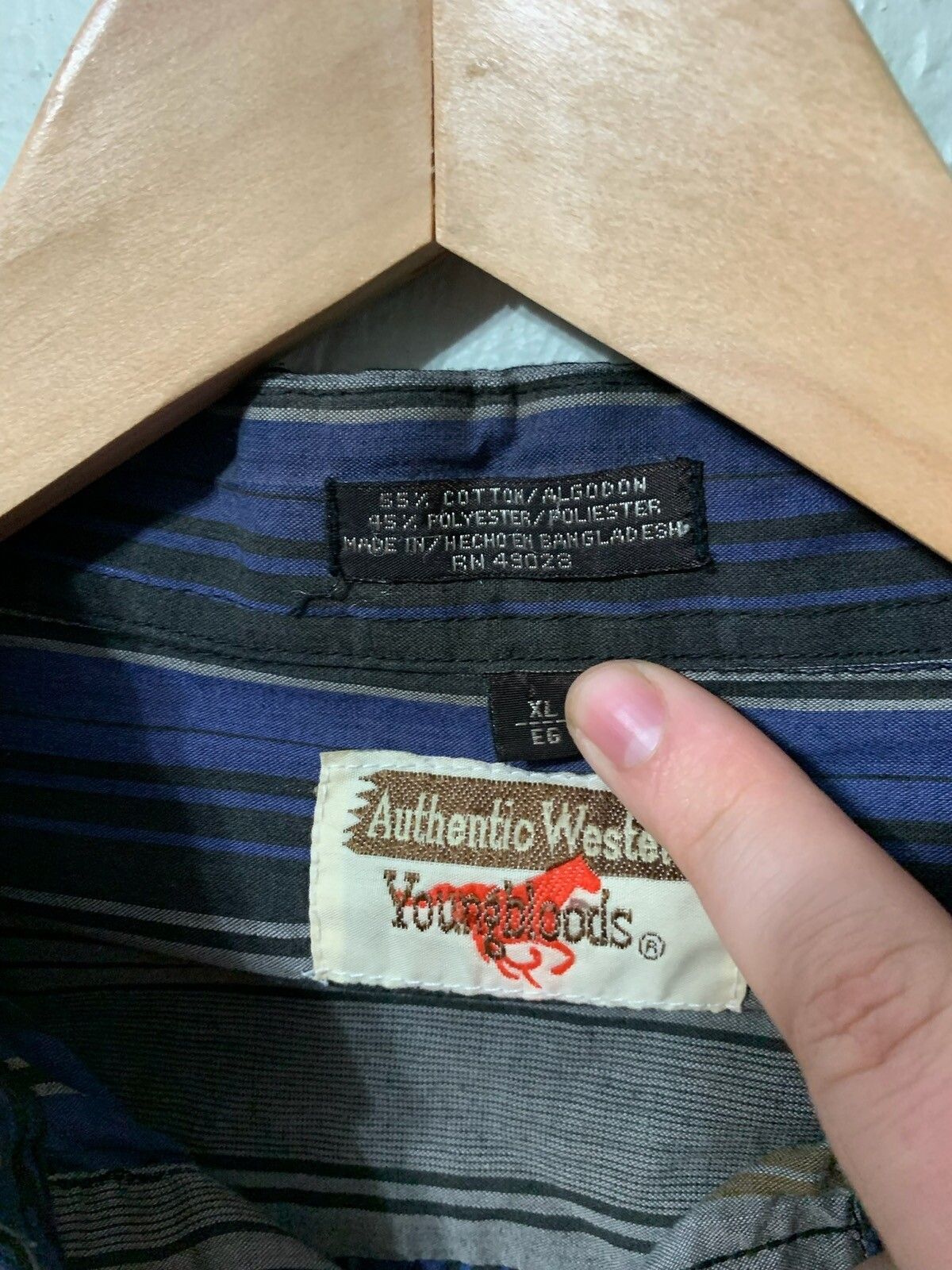Other Vintage 1980s Western Youngbloods Striped Shirt Size US XL / EU 56 / 4 - 3 Thumbnail