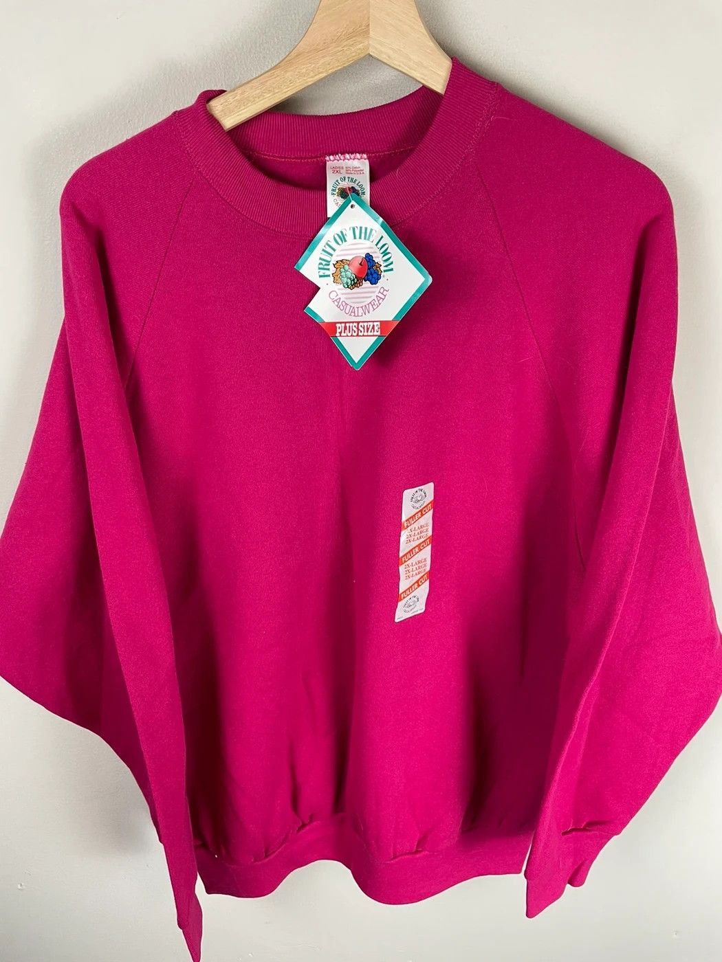 Vintage Vintage Crewneck 90s Fruit of the Loom Deadstock Blank Vintage Sweatshirt Size US XXL / EU 58 / 5 - 2 Thumbnail