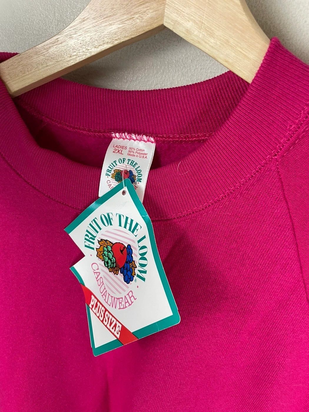 Vintage Vintage Crewneck 90s Fruit of the Loom Deadstock Blank Vintage Sweatshirt Size US XXL / EU 58 / 5 - 3 Thumbnail