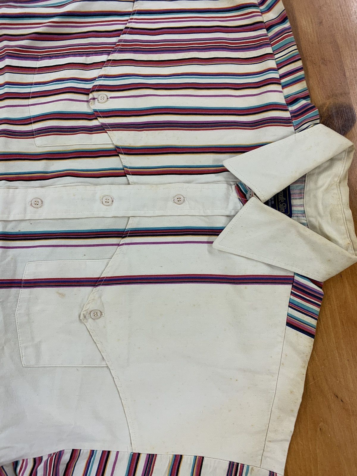 Vintage Vintage Panhandle Slim Striped Dress Shirt Stained Size US XL / EU 56 / 4 - 3 Thumbnail