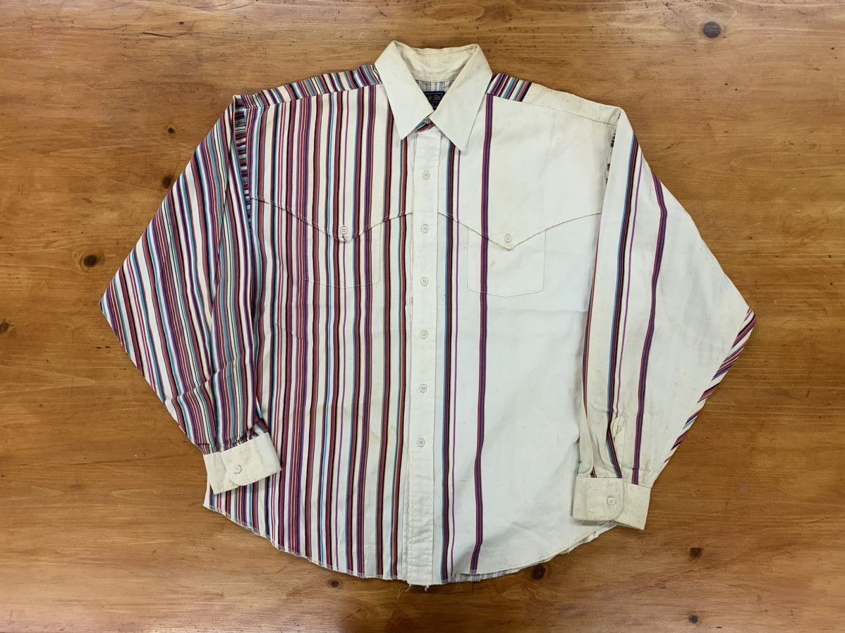 Vintage Vintage Panhandle Slim Striped Dress Shirt Stained Size US XL / EU 56 / 4 - 6 Thumbnail