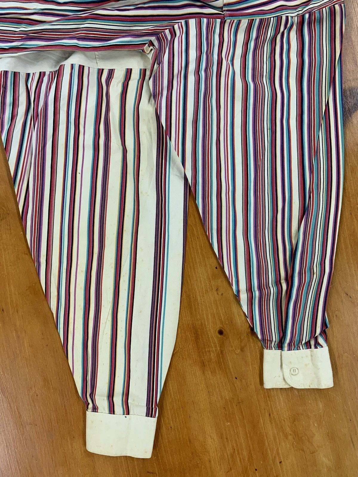 Vintage Vintage Panhandle Slim Striped Dress Shirt Stained Size US XL / EU 56 / 4 - 2 Thumbnail