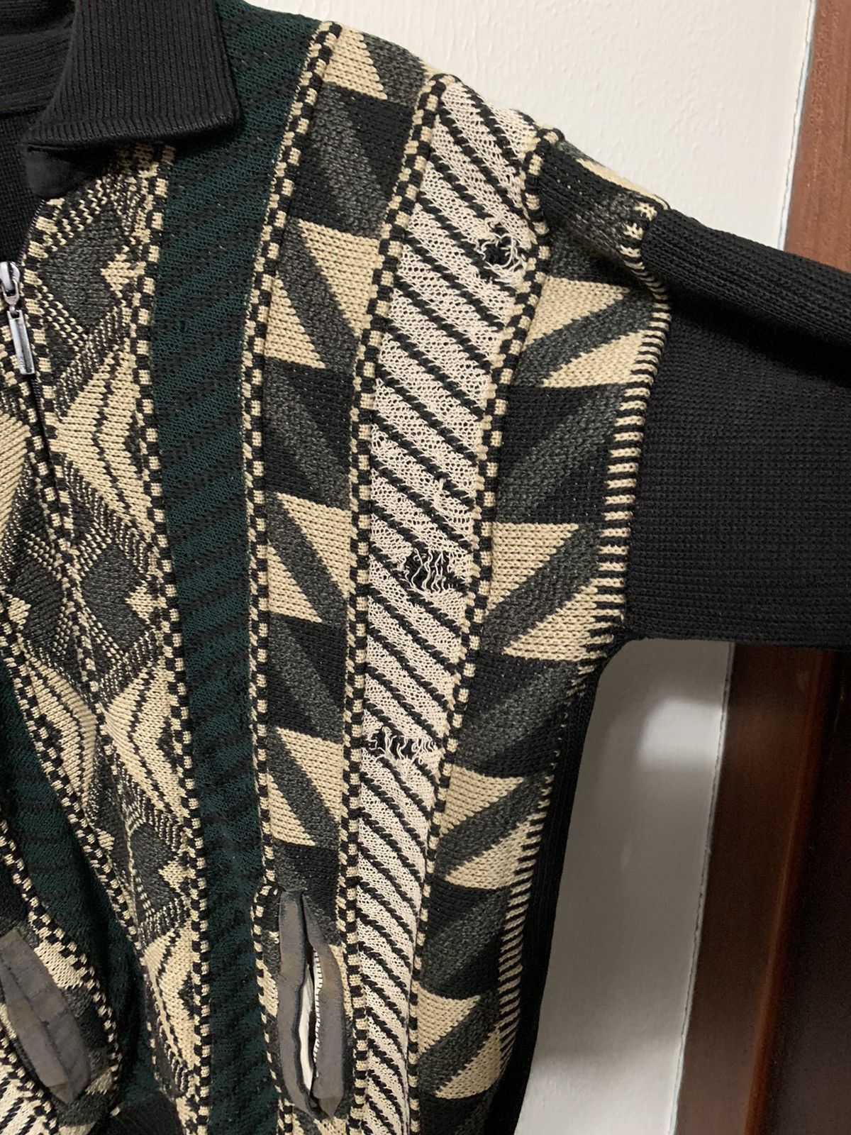 Vintage Vintage Zebra Jungle Paneled Zip Knit Sweater Size US M / EU 48-50 / 2 - 3 Thumbnail