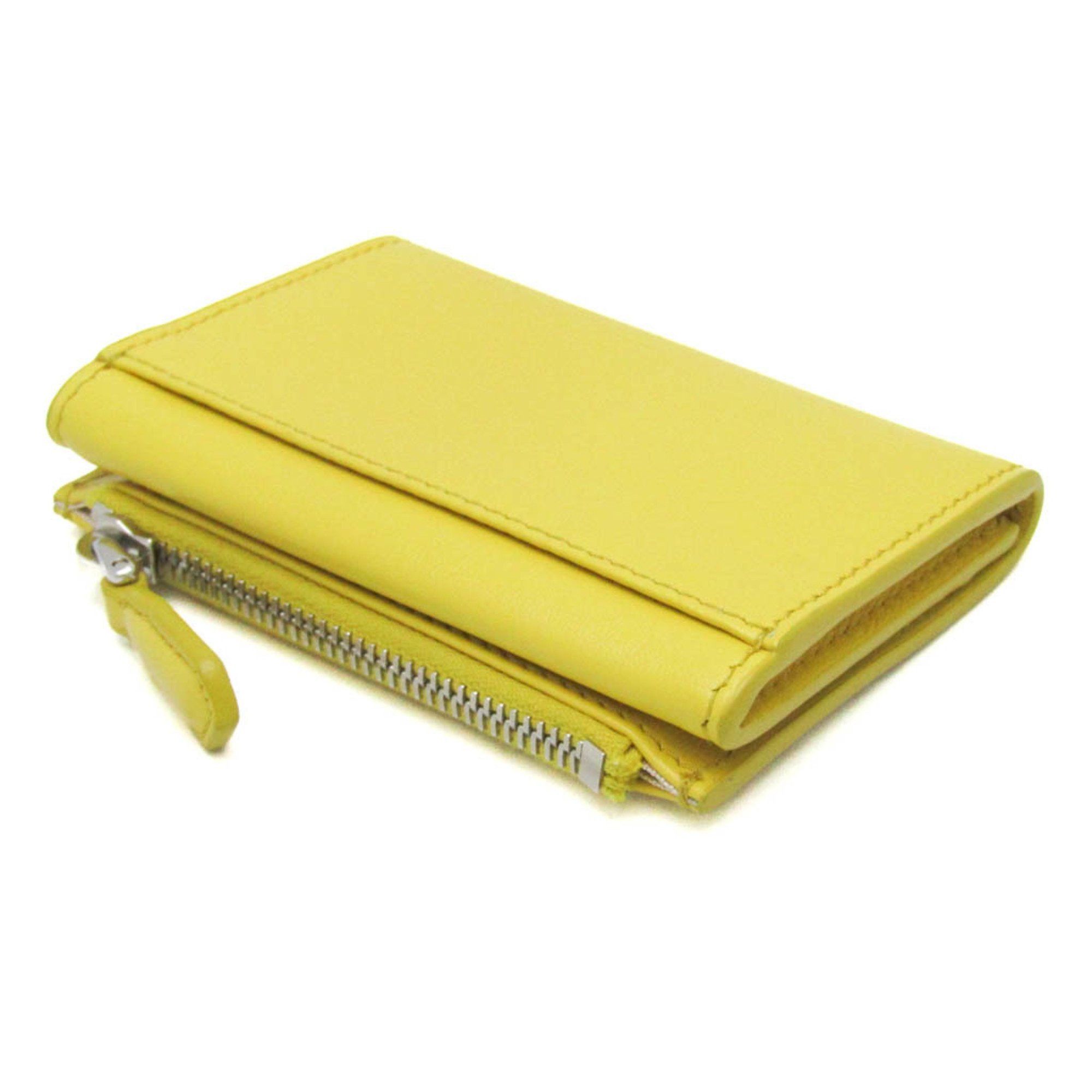 Prada Prada Grace Triangle Compact Wallet Women's Leather Wallet (bi-fold) Yellow Size ONE SIZE - 2 Thumbnail