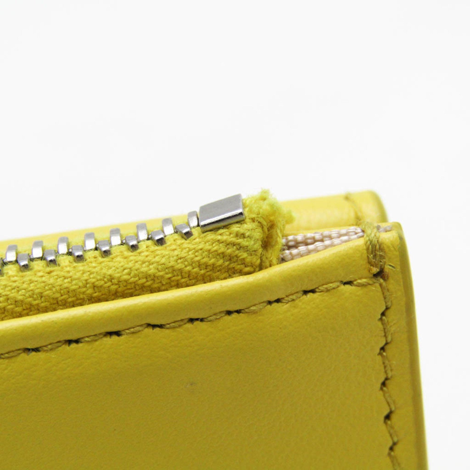 Prada Prada Grace Triangle Compact Wallet Women's Leather Wallet (bi-fold) Yellow Size ONE SIZE - 7 Thumbnail